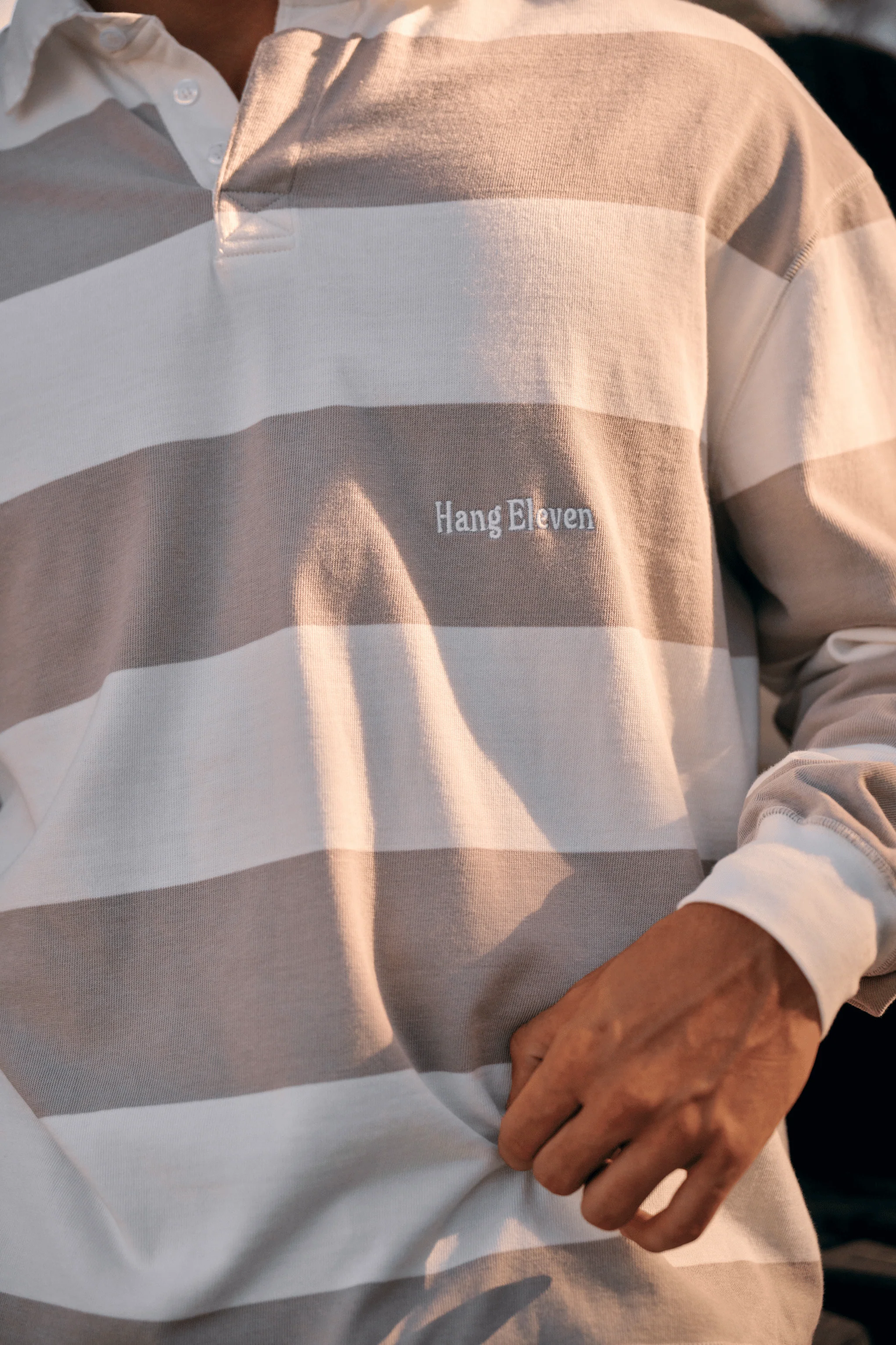 Big Stripe Polo - Sand - Image 5