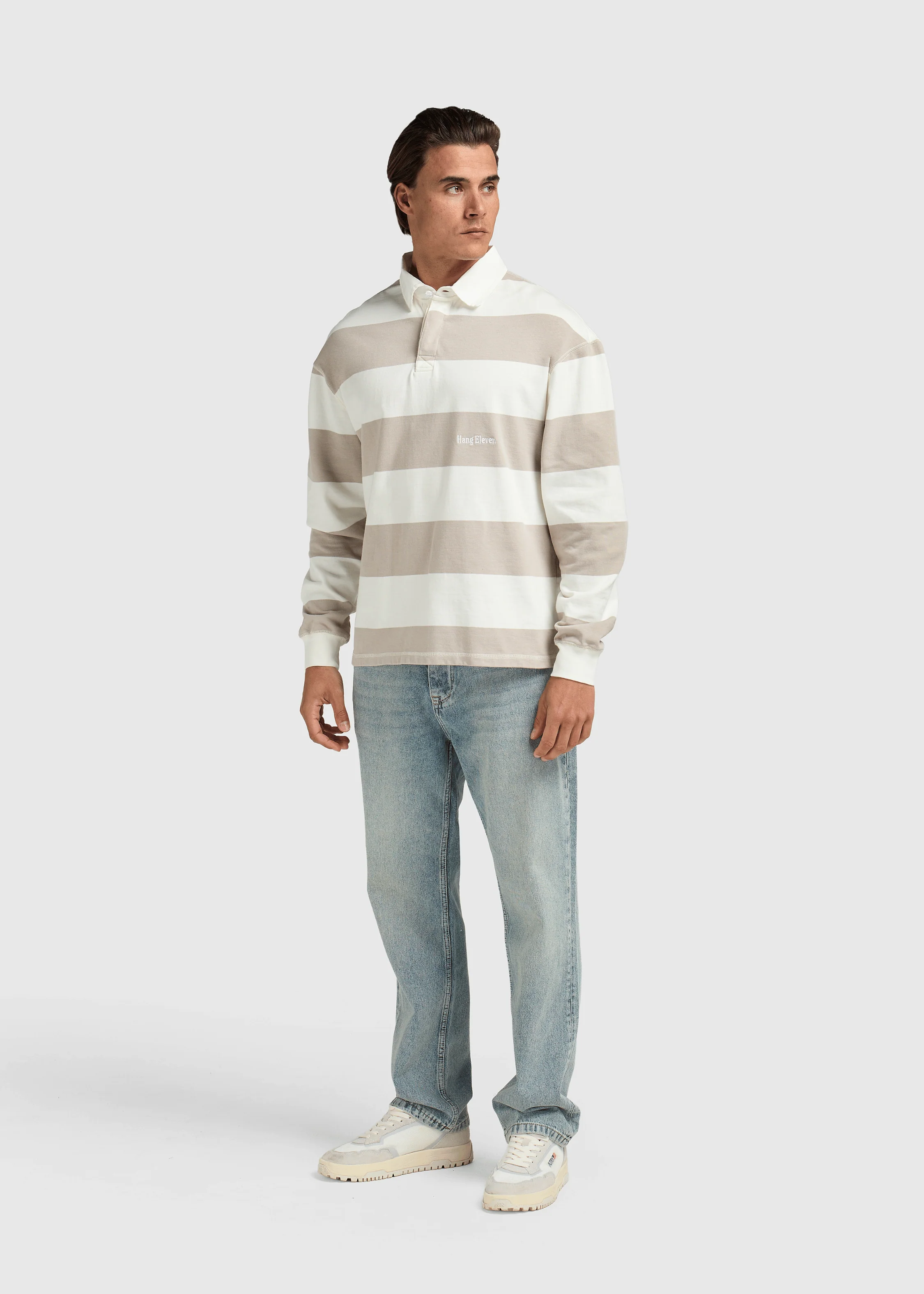 Big Stripe Polo - Sand - Image 6