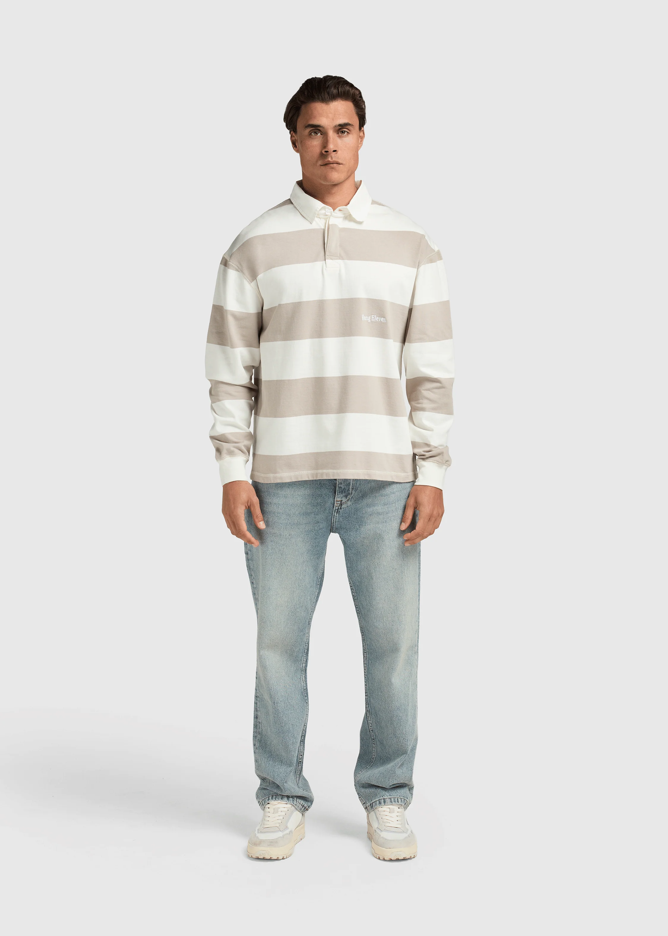 Big Stripe Polo - Sand - Image 8