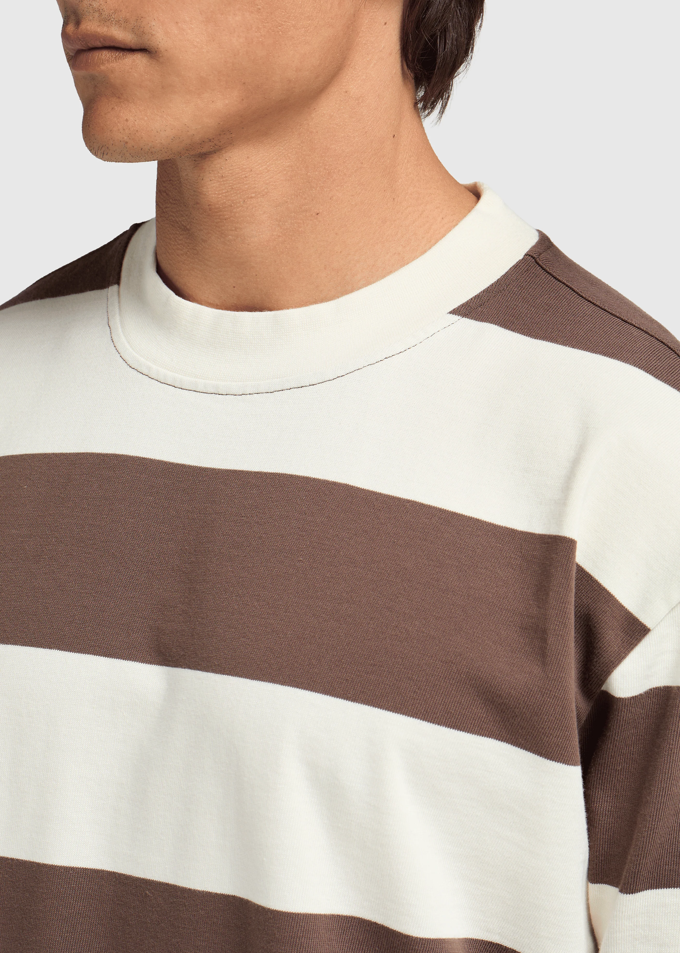 Big Stripe Tee - Brown - Image 5