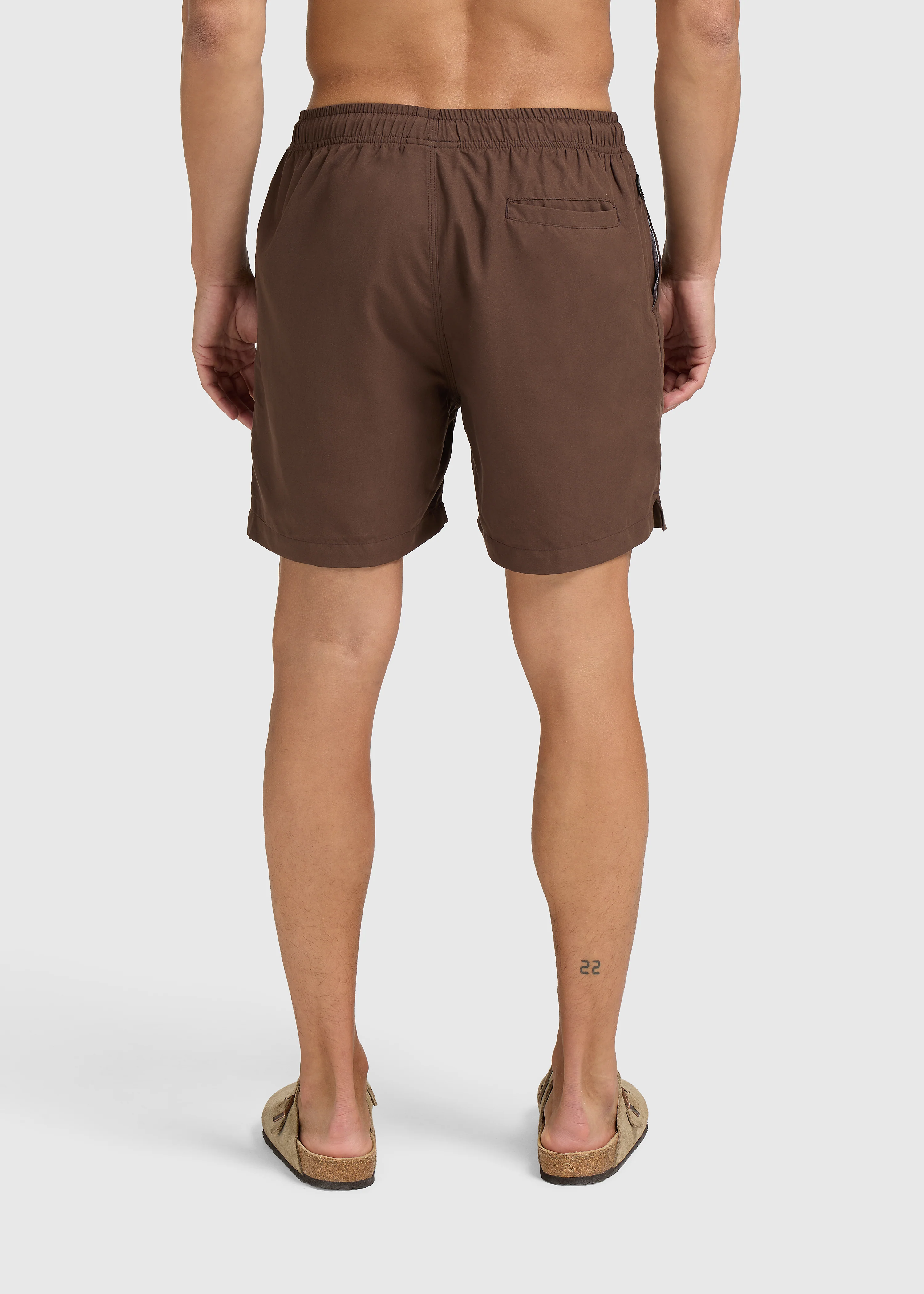 Solid Swim Short - Chocolate Brown - Image 8