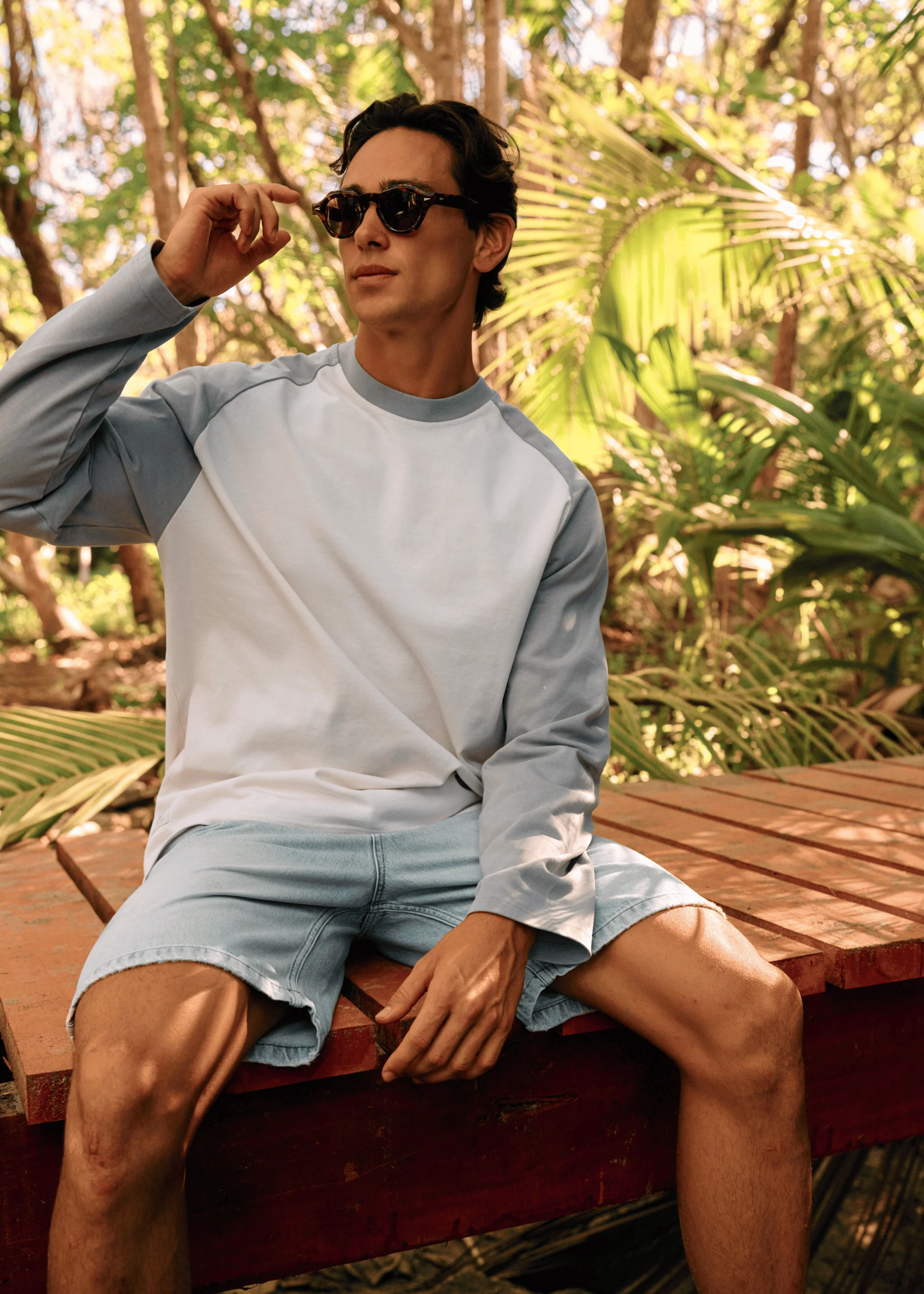 Colour Block Longsleeve - Dove - Image 4