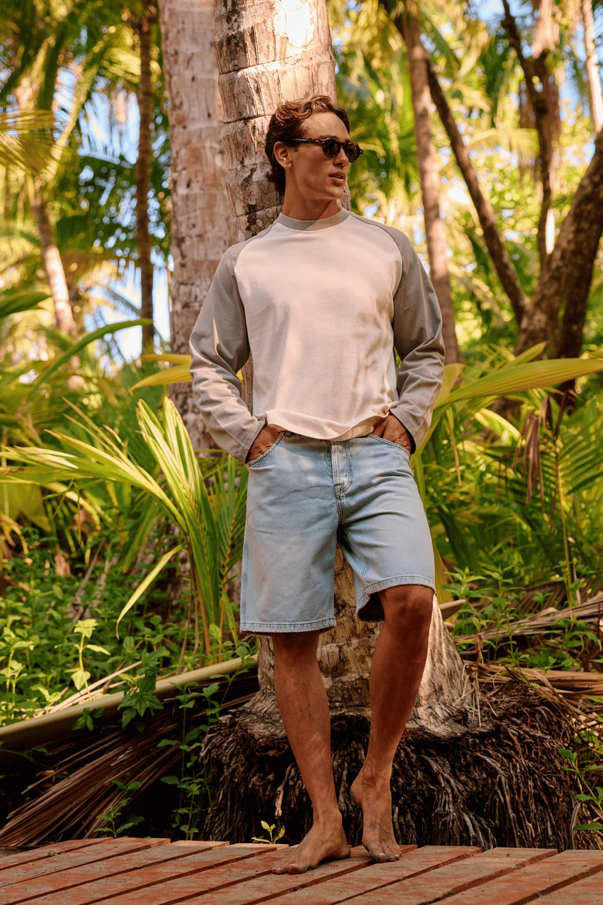 Colour Block Longsleeve - Dove - Image 6