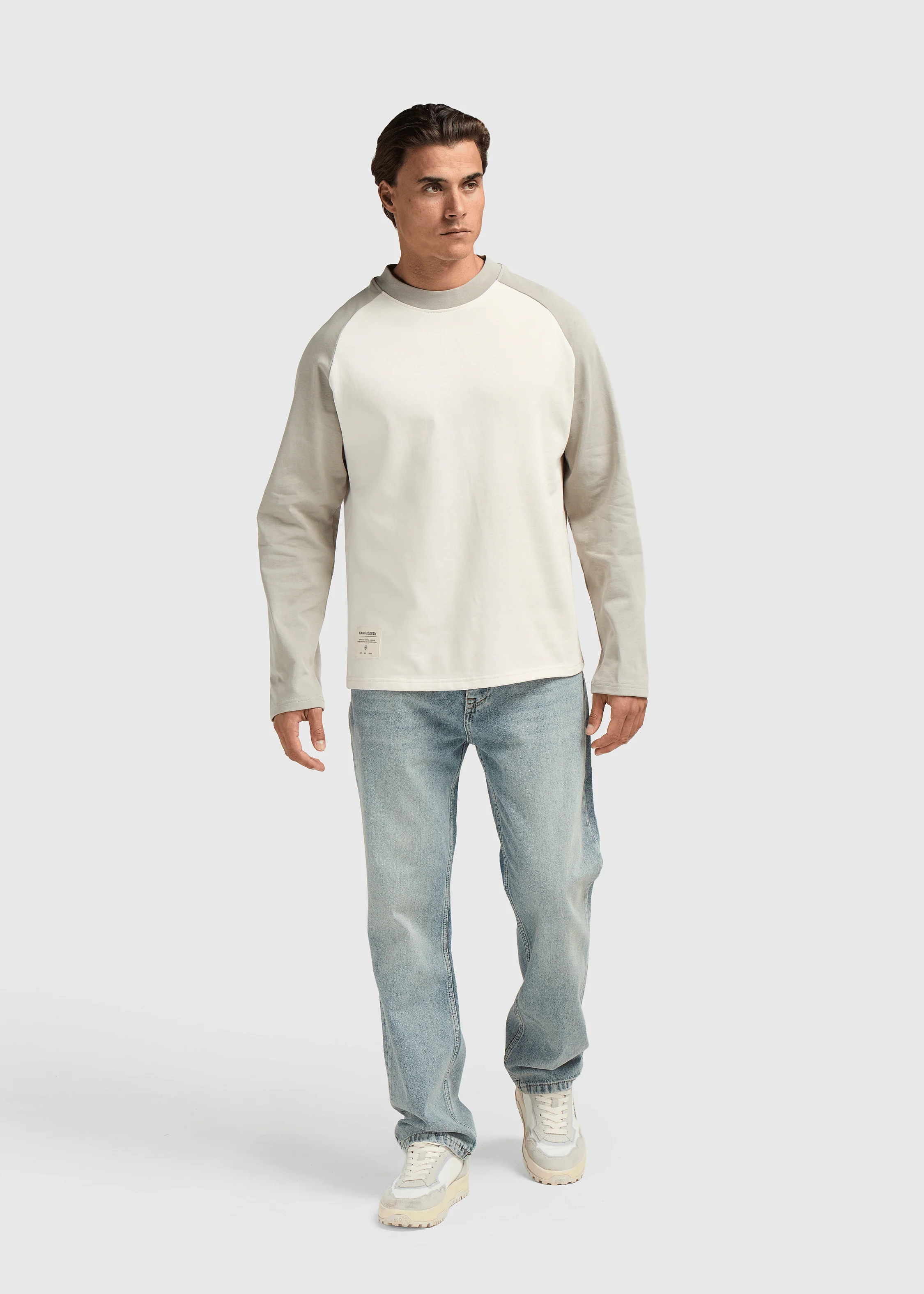 Colour Block Longsleeve - Dove - Image 7