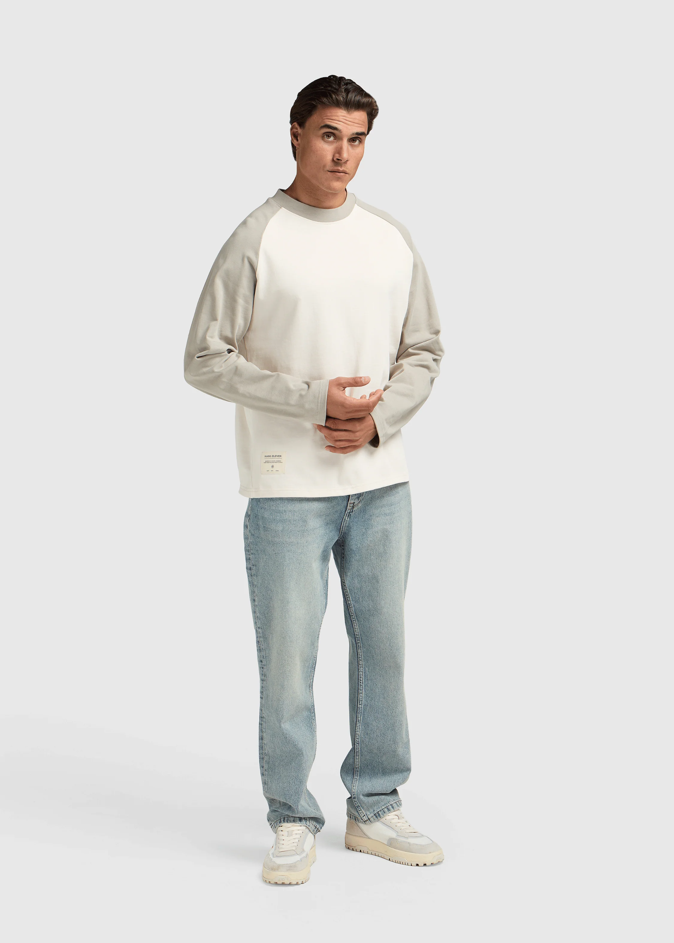 Colour Block Longsleeve - Dove - Image 8