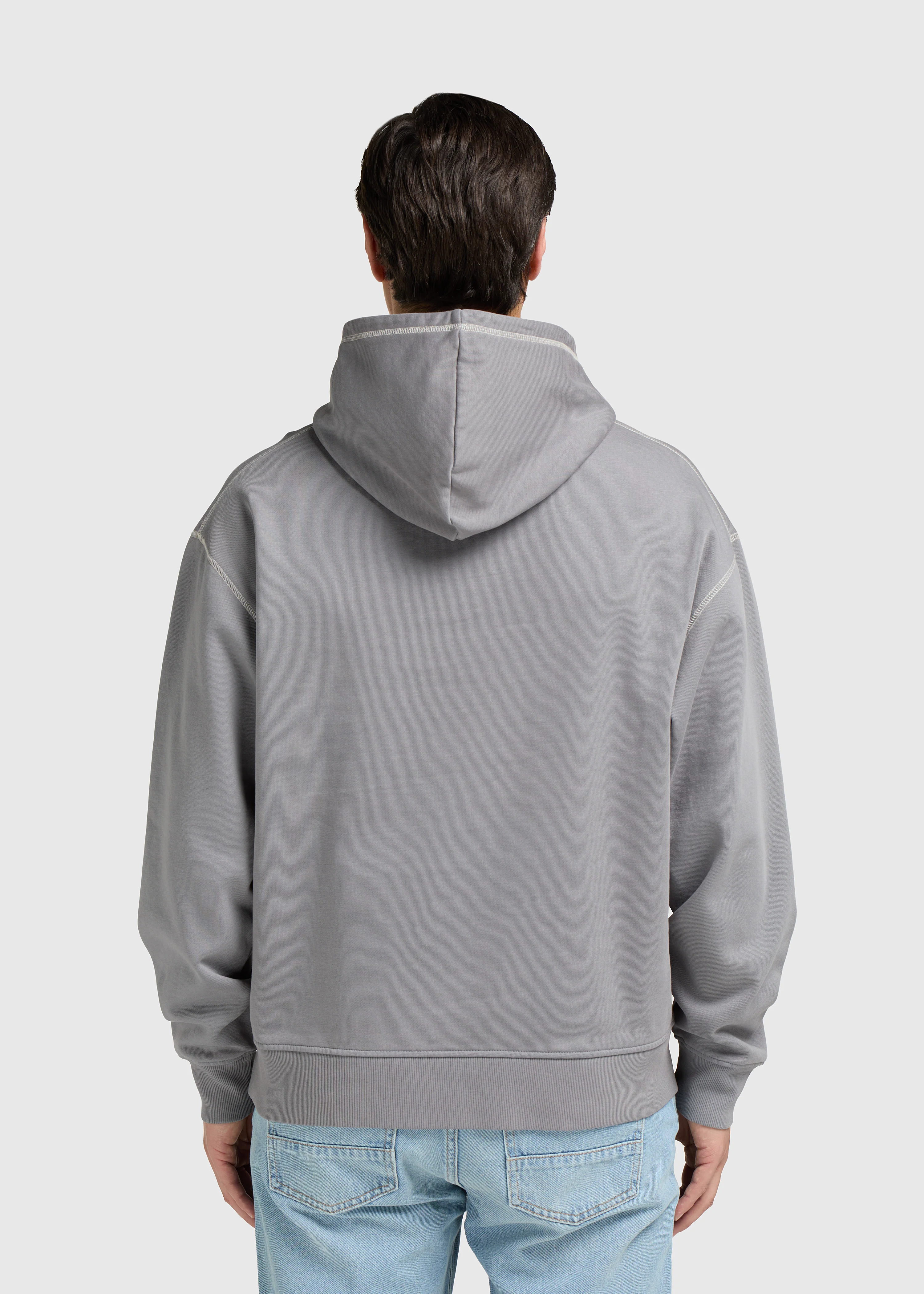 Heavy Contrast Hoodie - Grey - Image 3