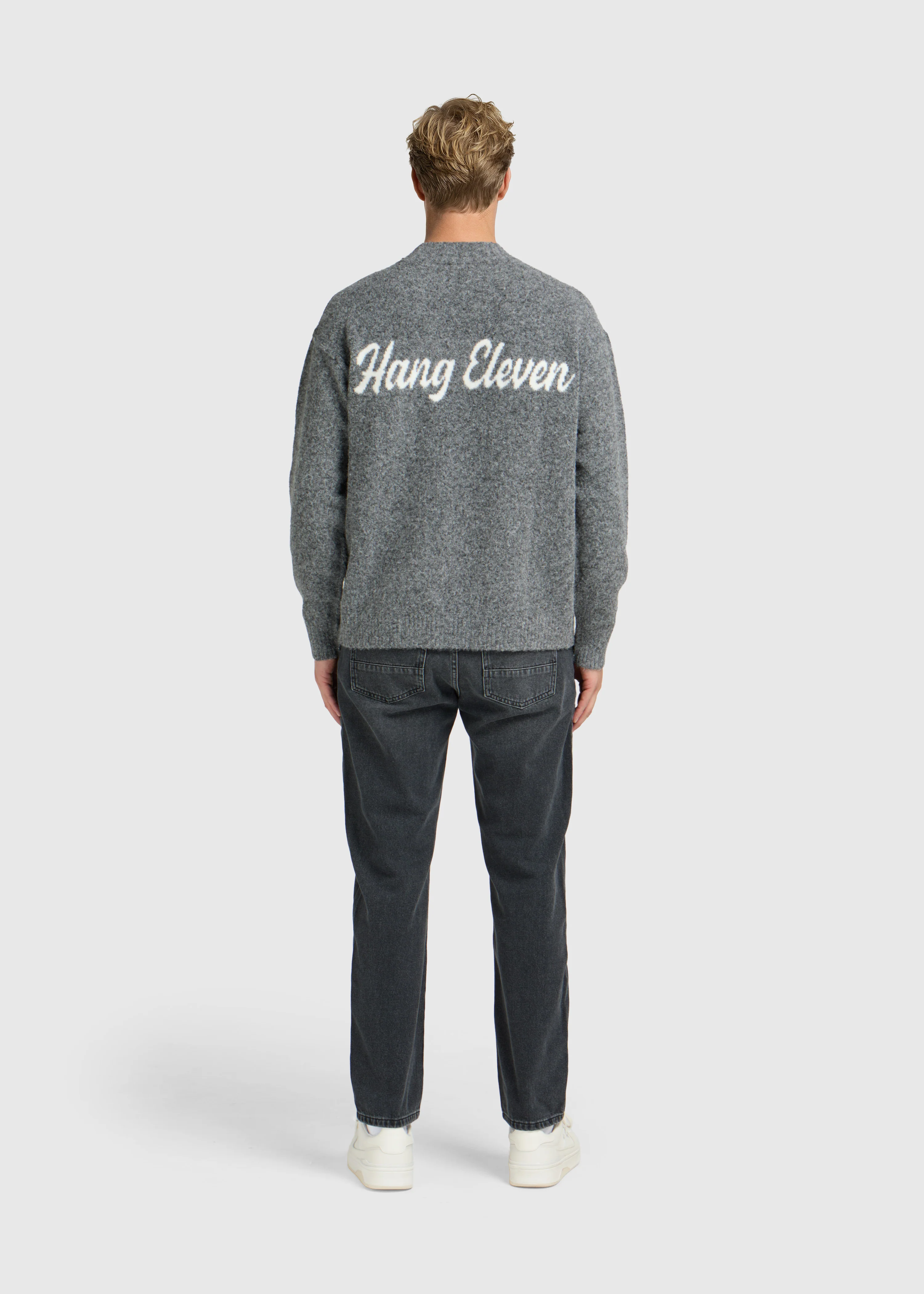 Cozy Brand Knit Crewneck - Anthracite - Image 5