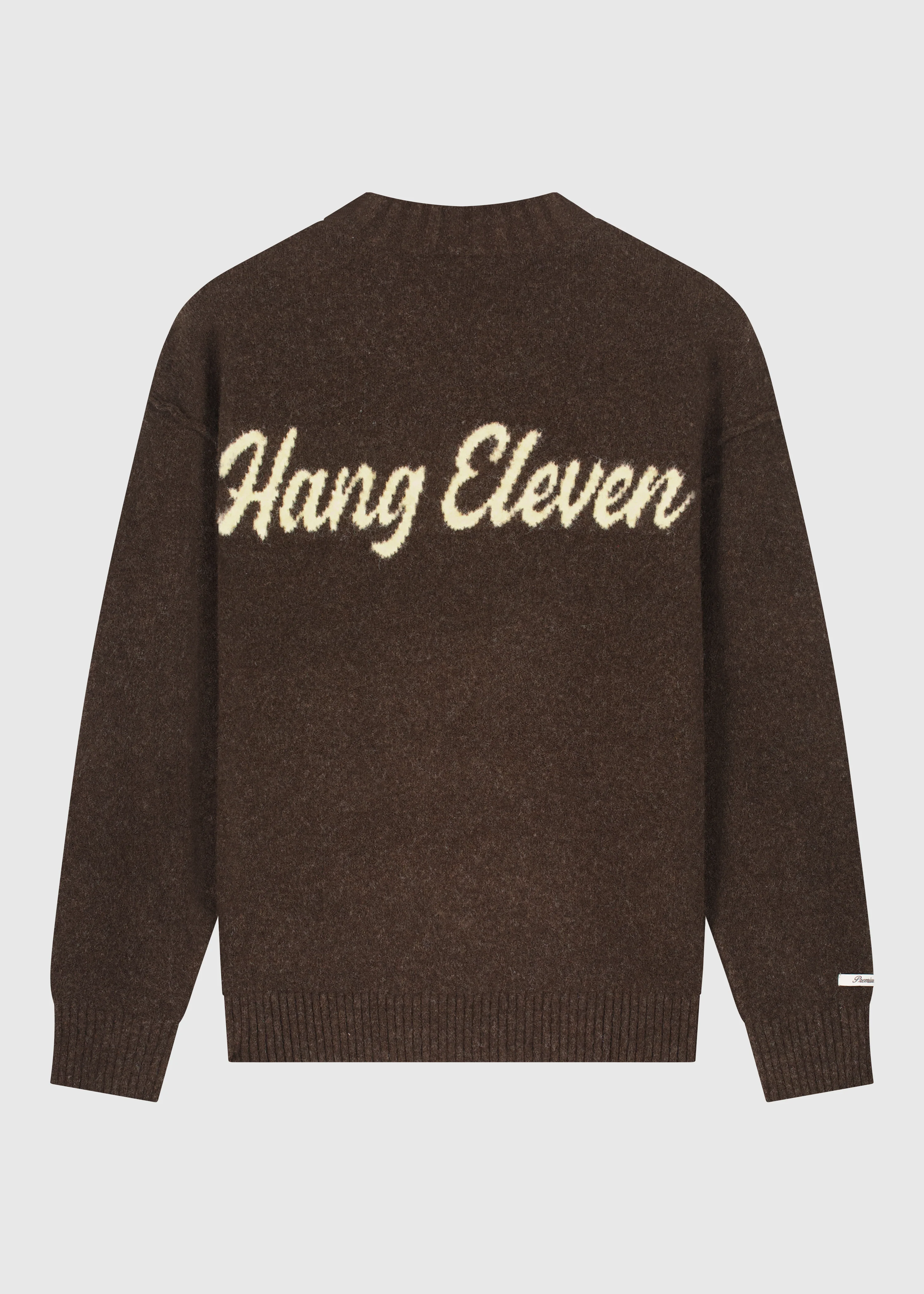 Cozy Brand Knit Crewneck - Brown - Image 3