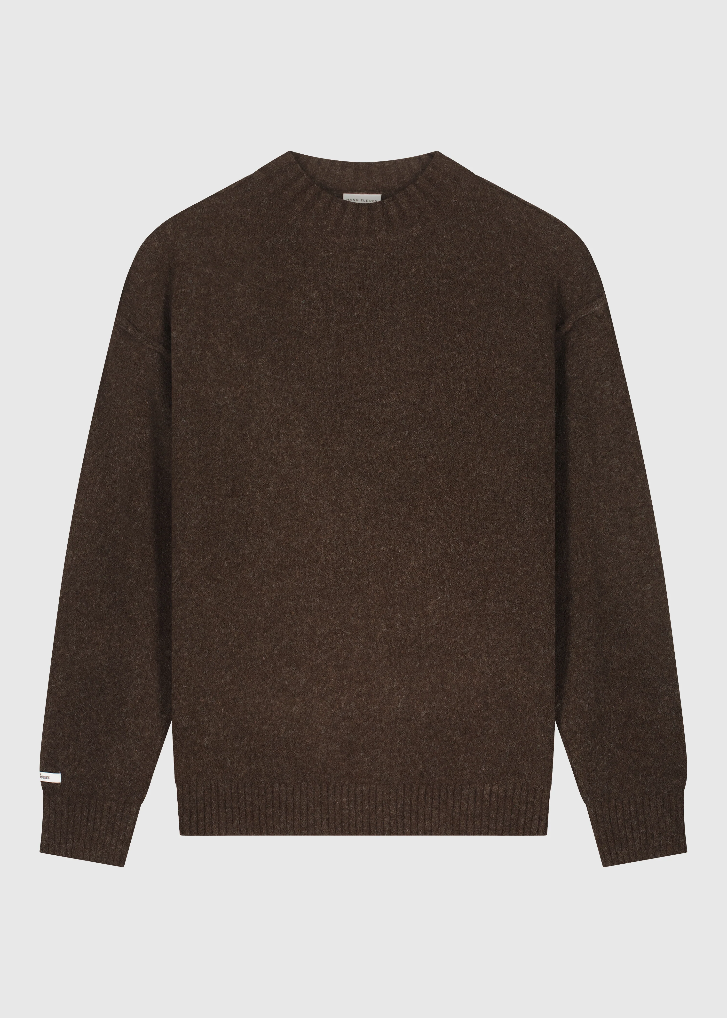 Cozy Brand Knit Crewneck - Brown - Image 4