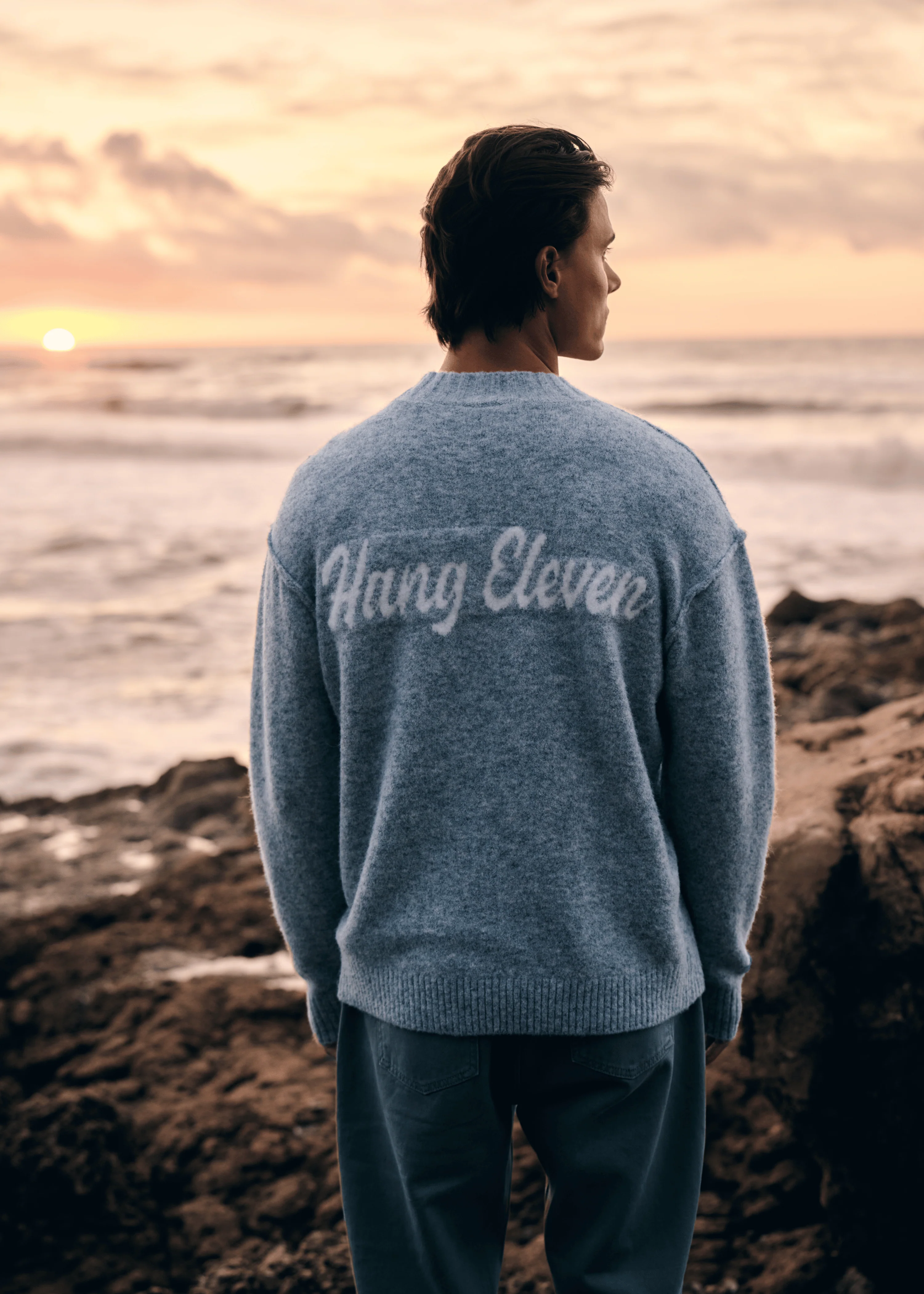 Cozy Brand Knit Crewneck - Grey Melee - Image 6