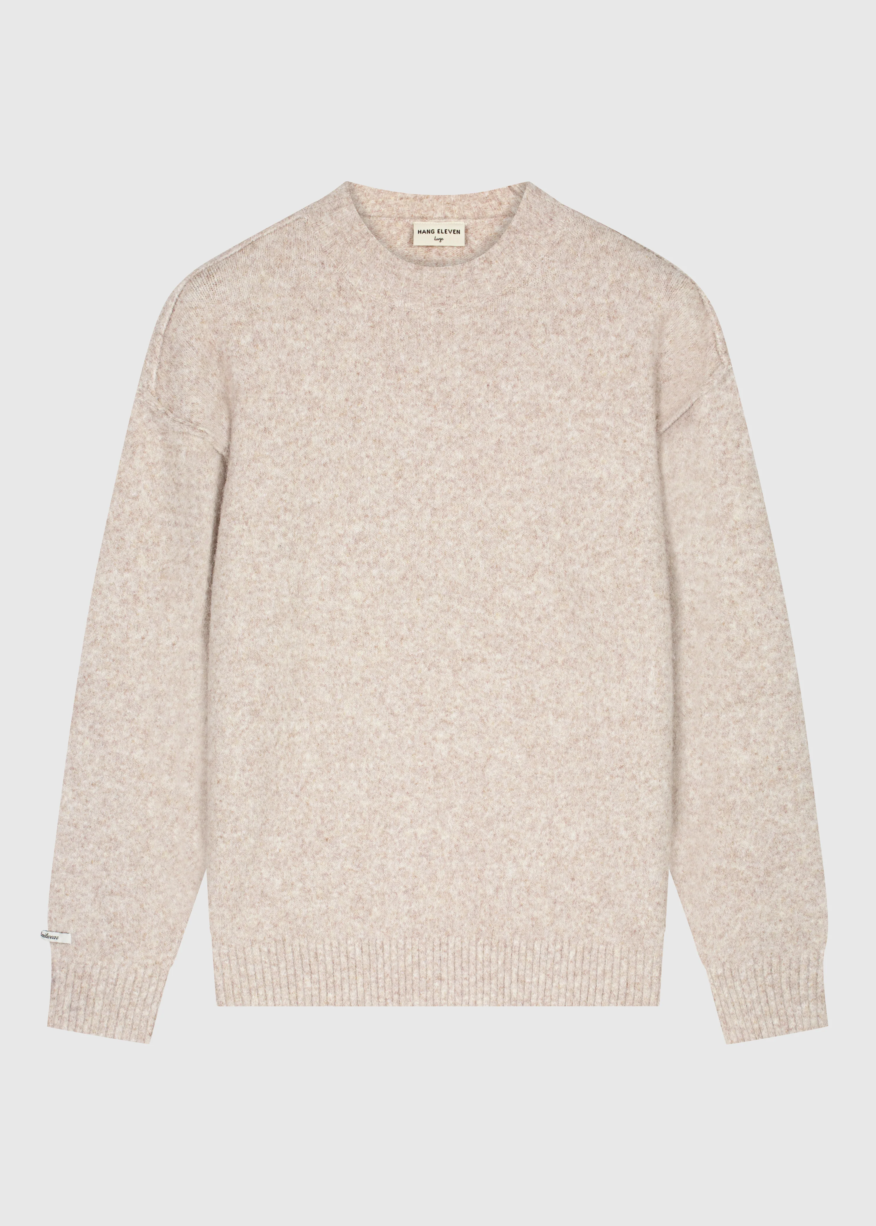 Cozy Brand Knit Crewneck - Taupe - Image 4
