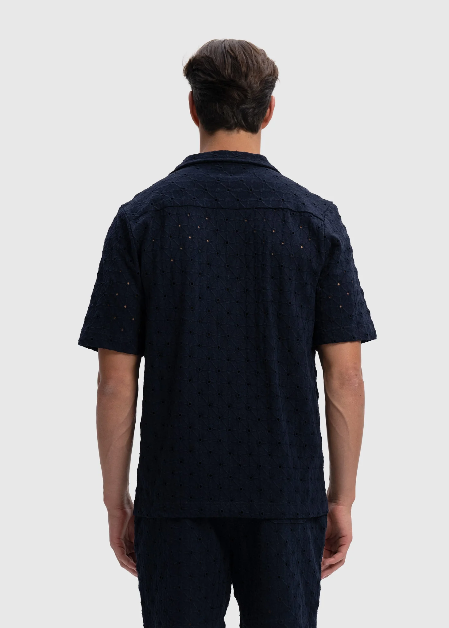 Crochet Sunrise Shirt - Navy Blue - Image 2