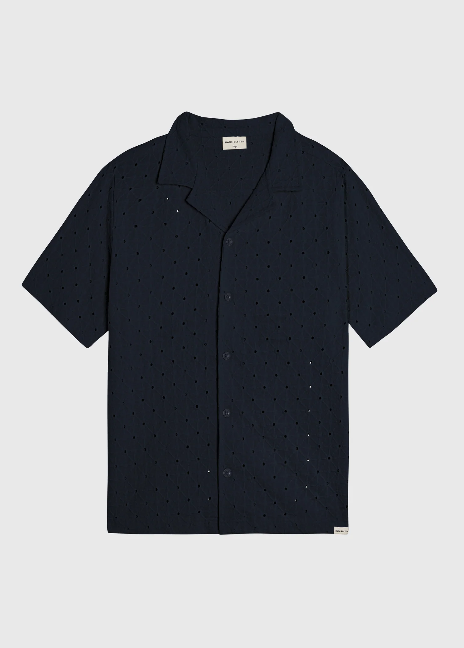 Crochet Sunrise Shirt - Navy Blue - Image 3