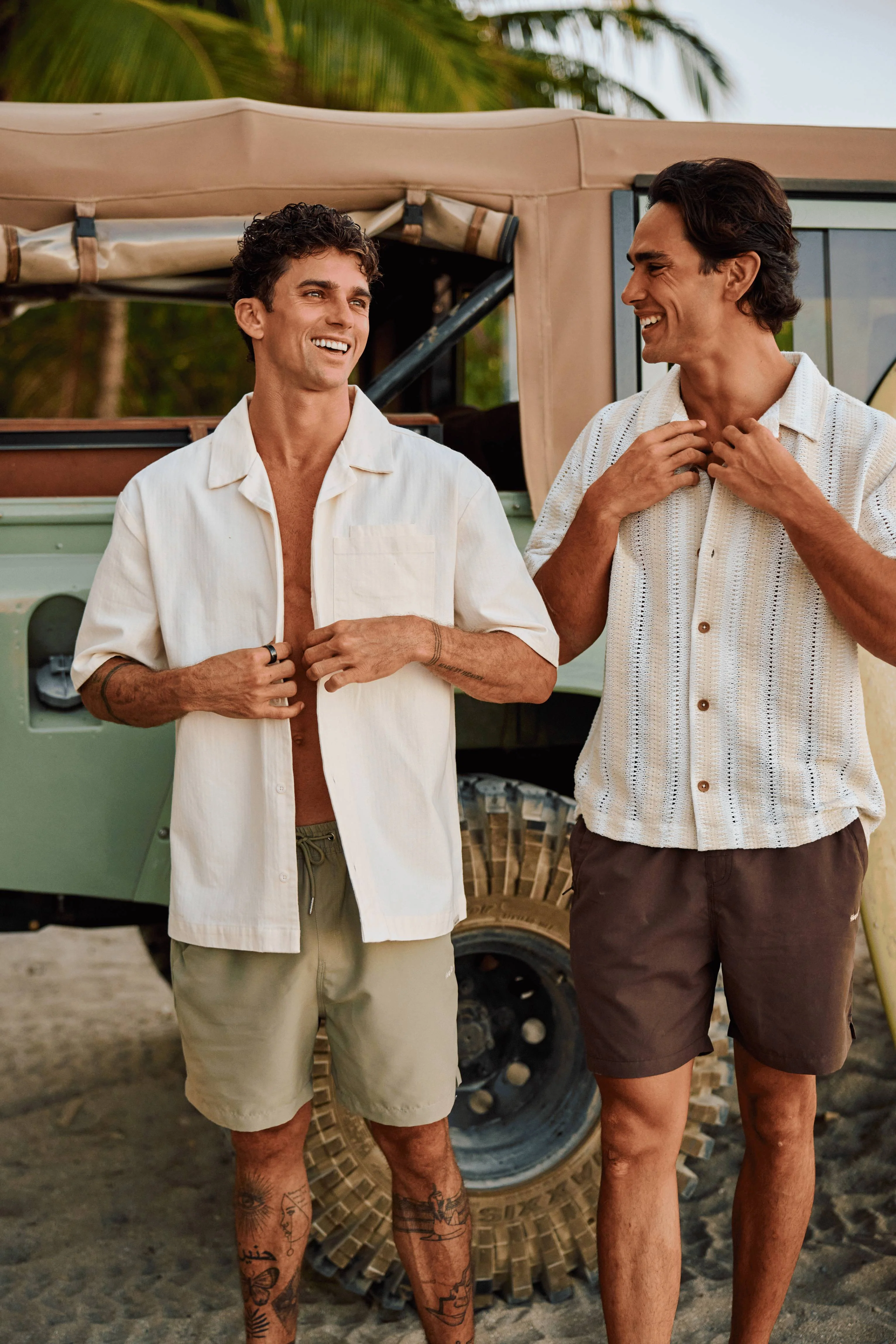 Herringbone Resort Shirt - White Sand - Image 3