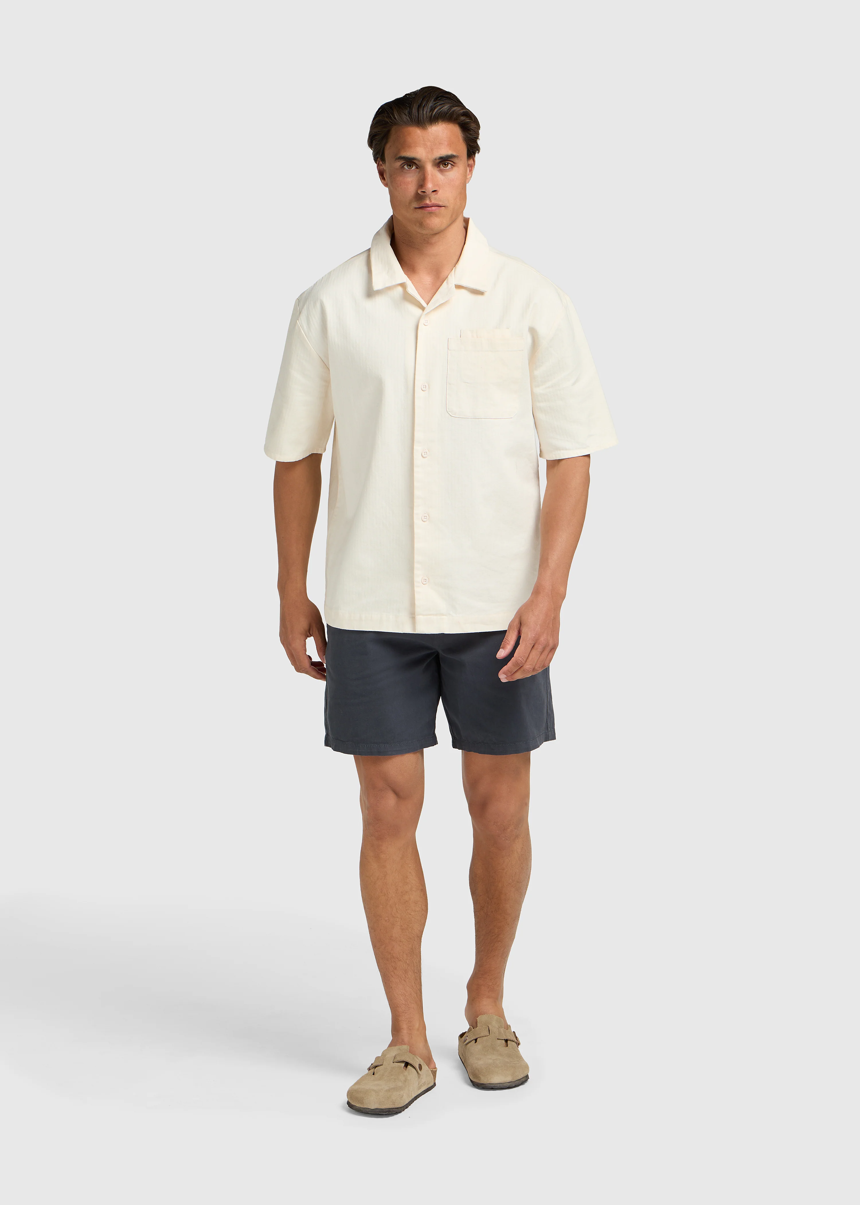Herringbone Resort Shirt - White Sand - Image 6