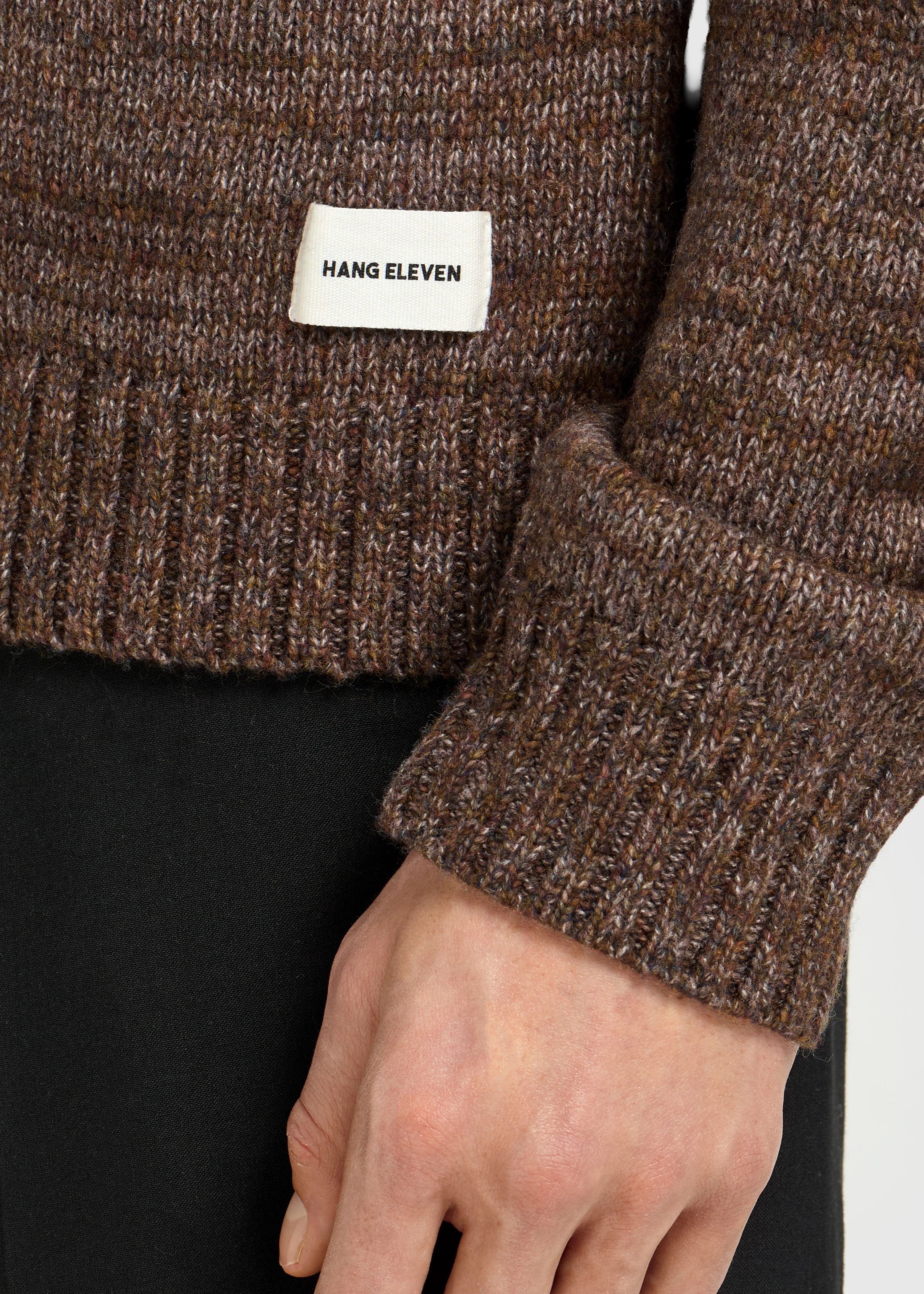 Heavy Knit Crewneck - Brown Melange - Image 2
