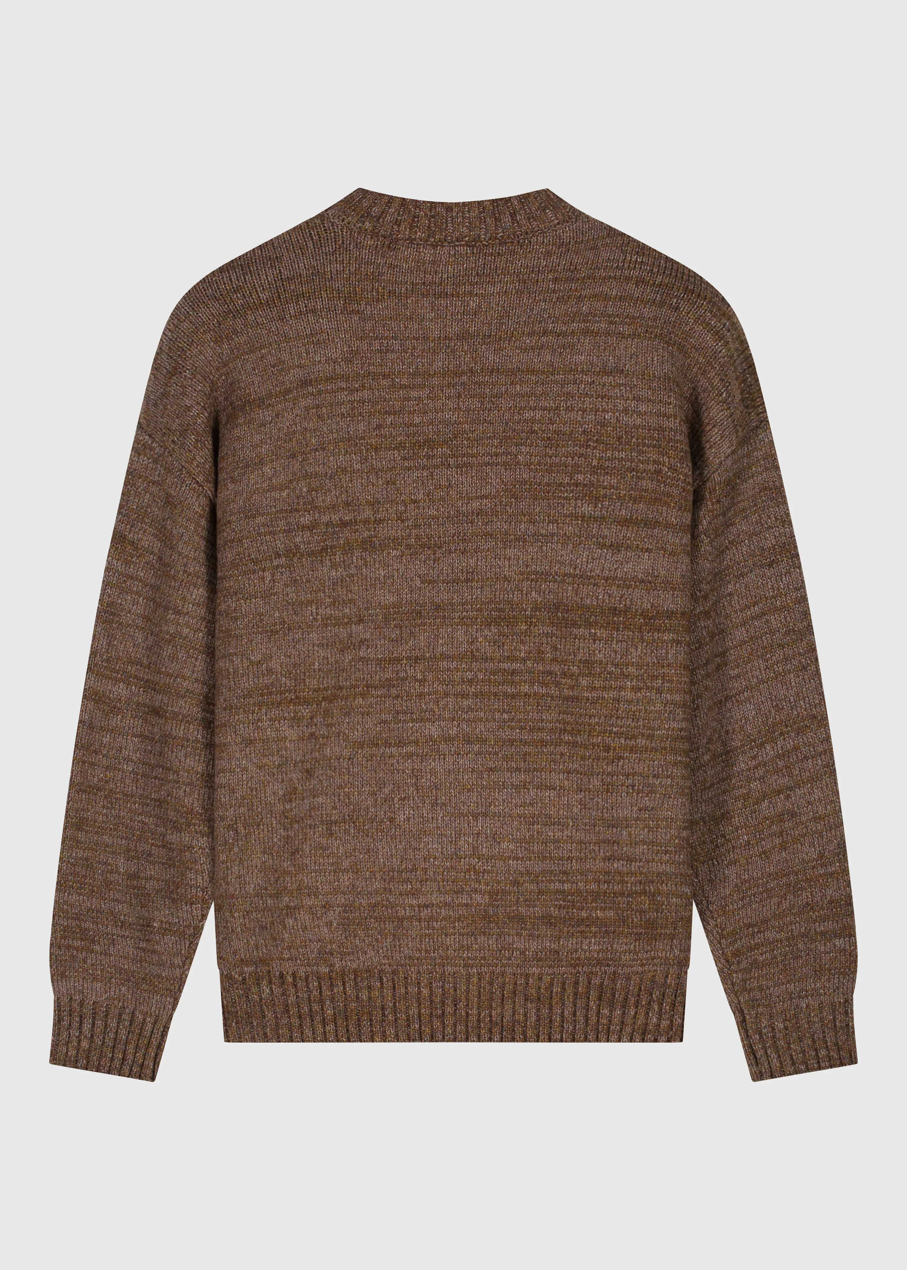 Heavy Knit Crewneck - Brown Melange - Image 4
