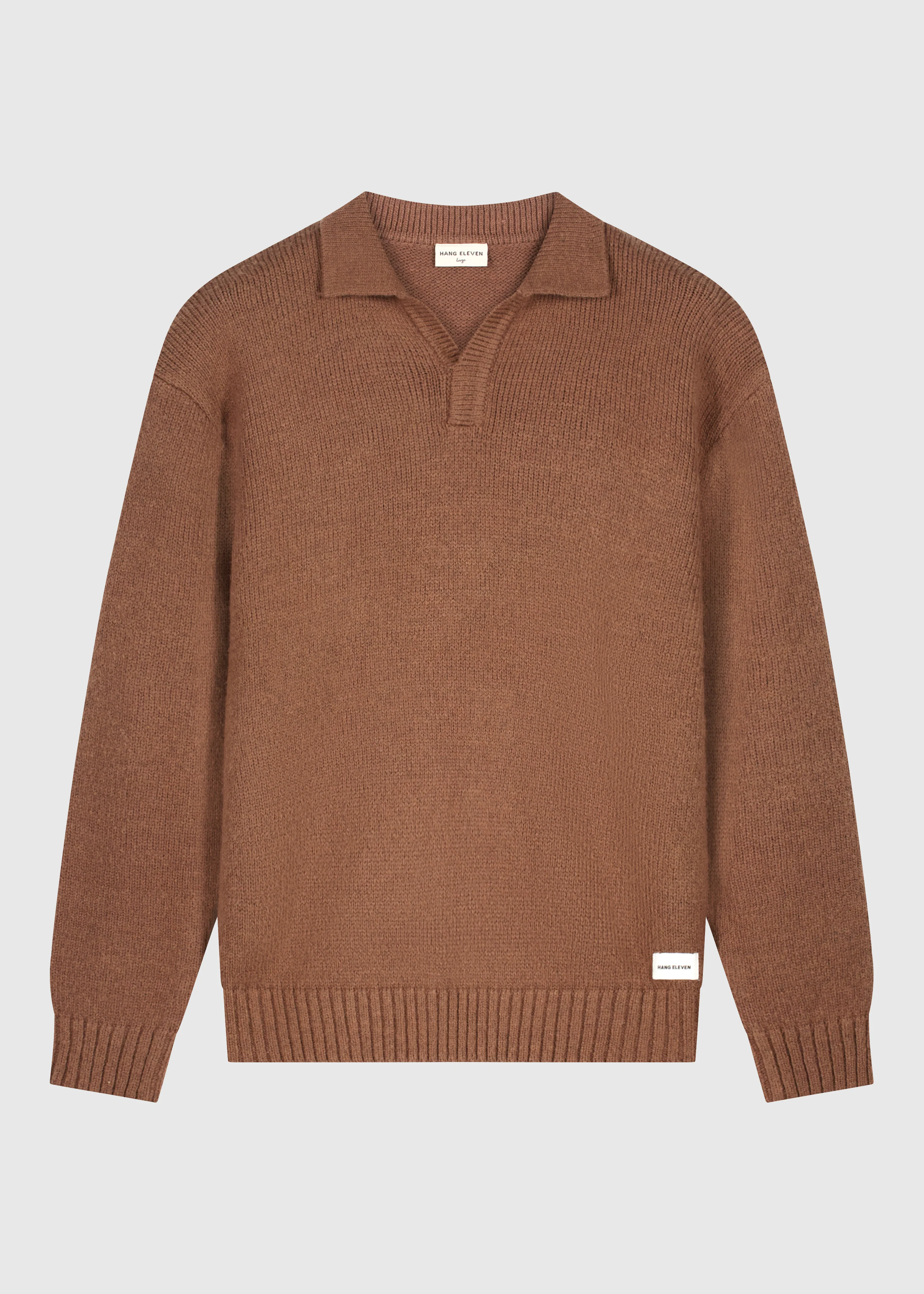 Heavy Knit Polo - Chocolate - Image 3
