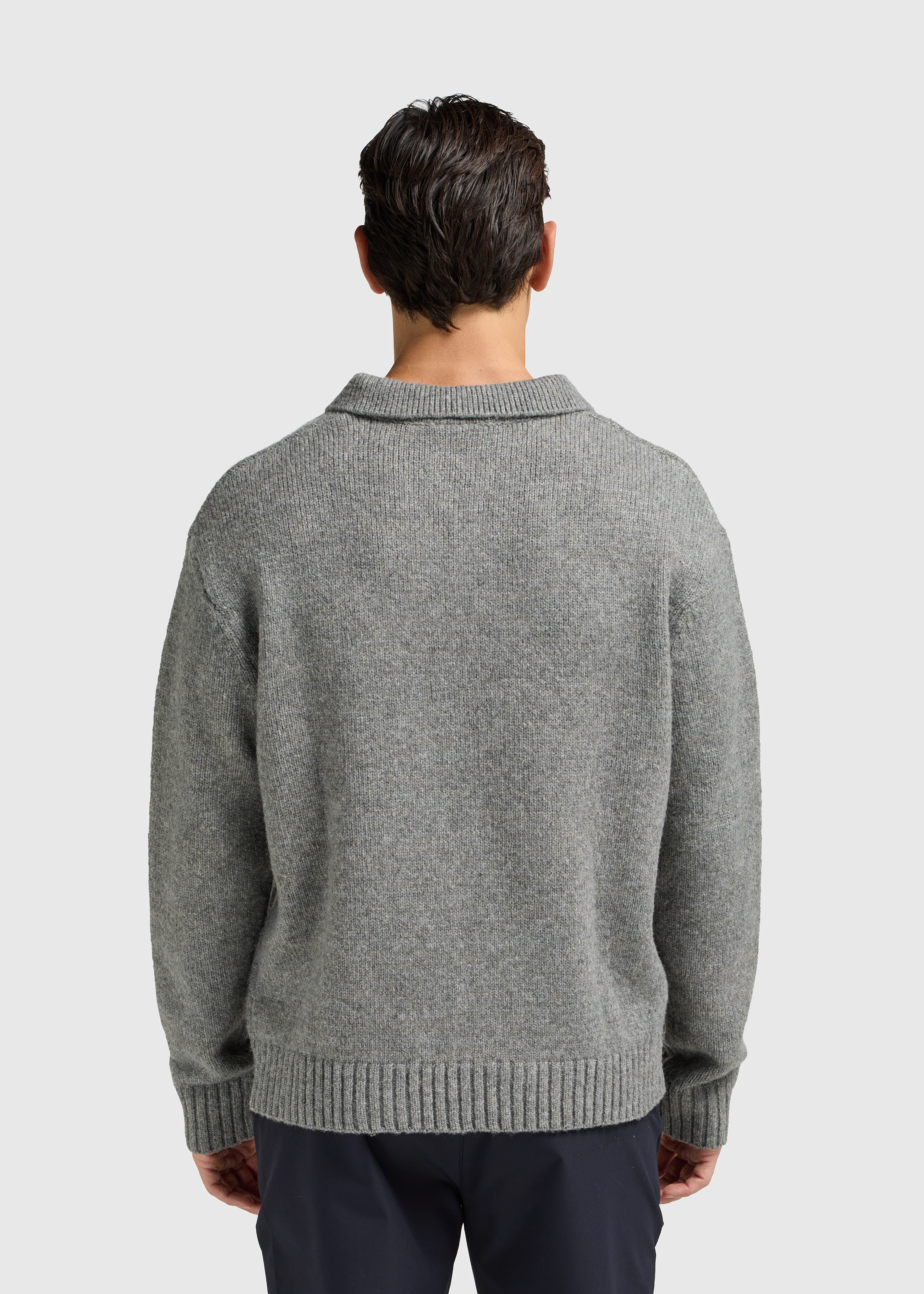 Heavy Knit Polo - Dark Grey - Image 2