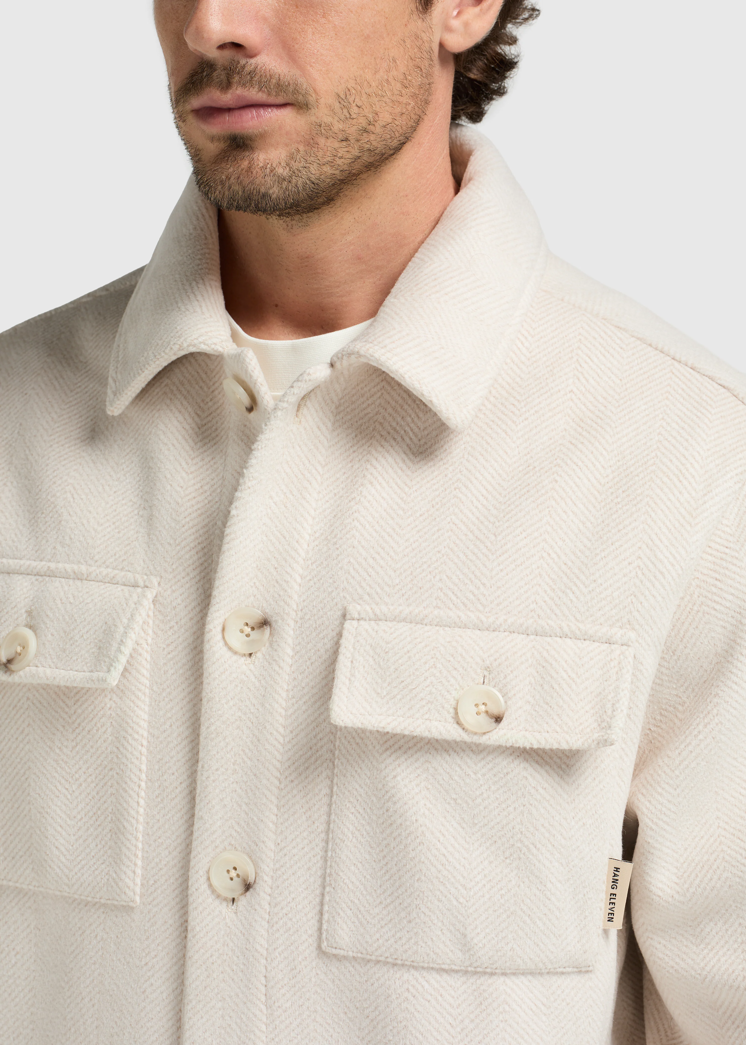 Herringbone Jacket - Light Sand - Image 4