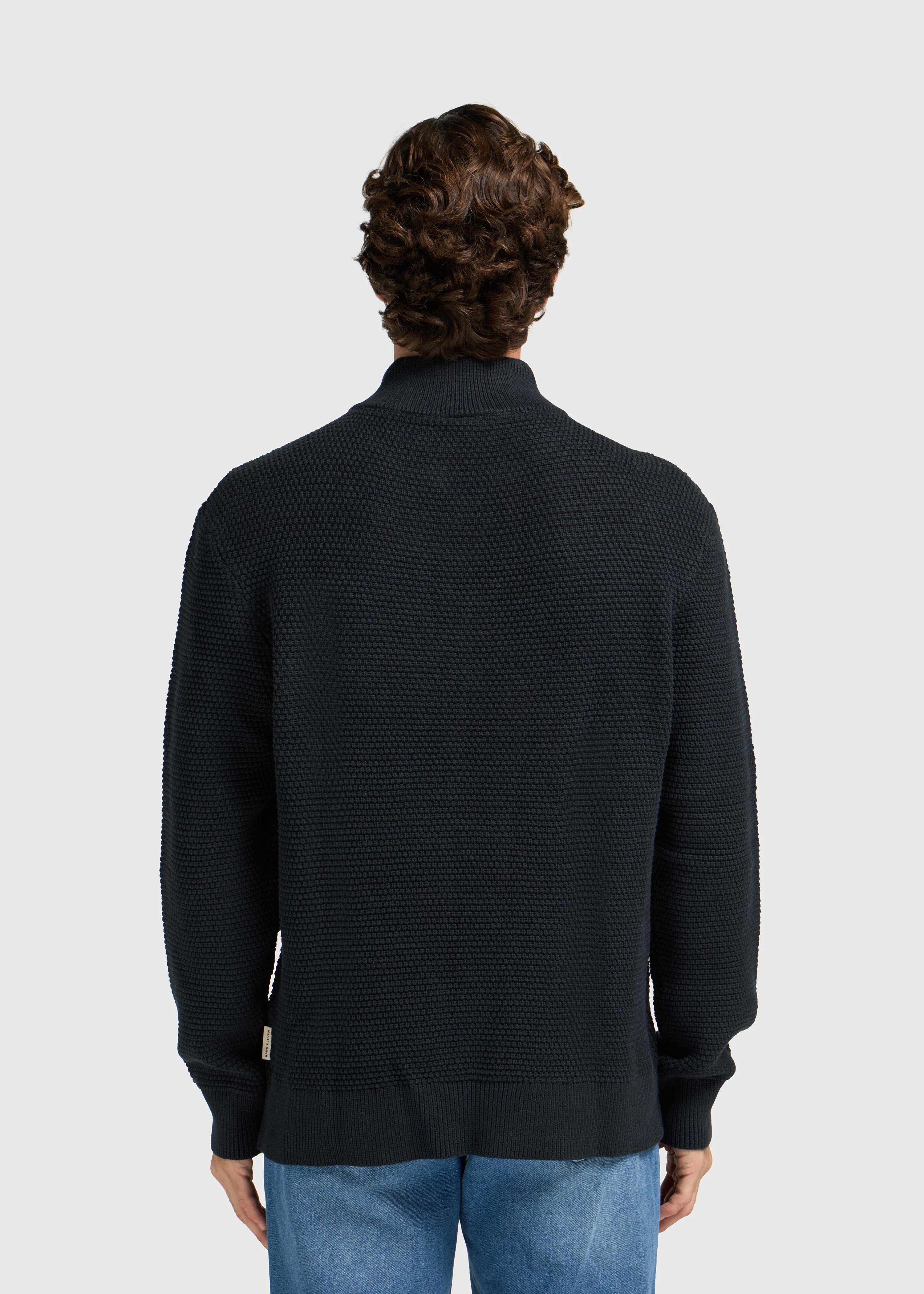 Structure Half Zip Knit - Navy Melange - Image 3