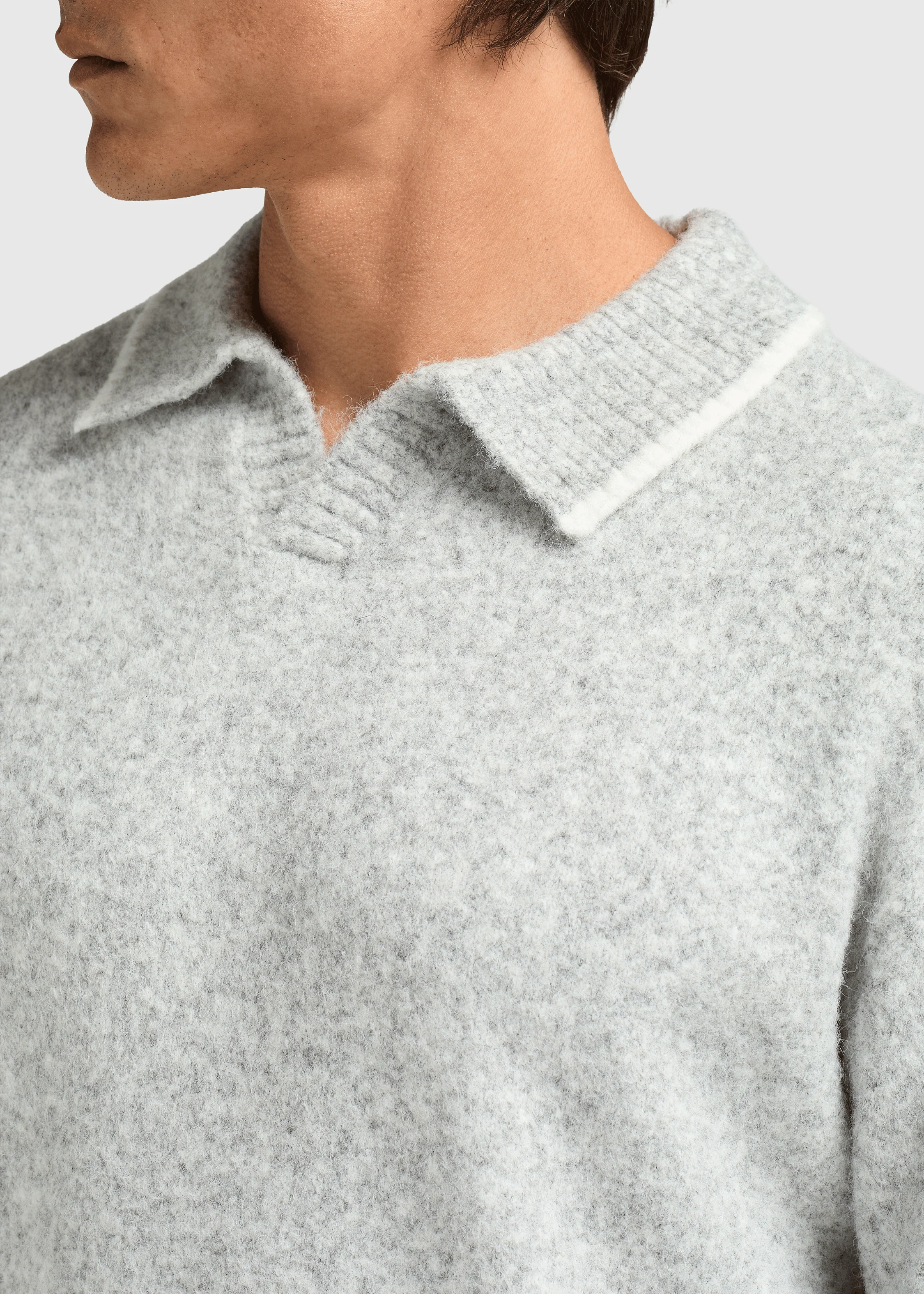 Soft Knit Polo - Grey Melee - Image 4