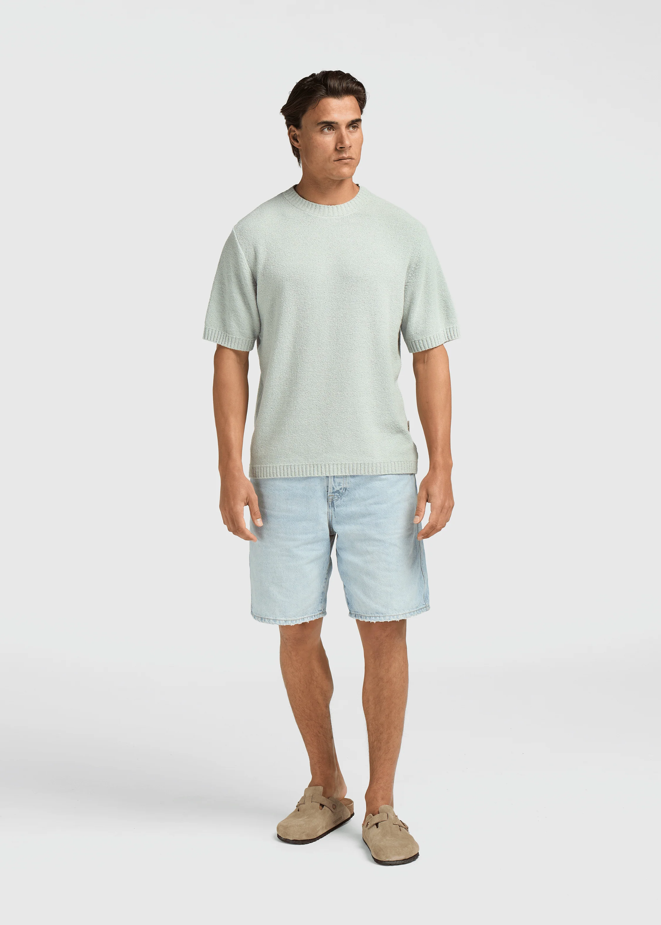 Loop Knit Tee - Light Green - Image 5