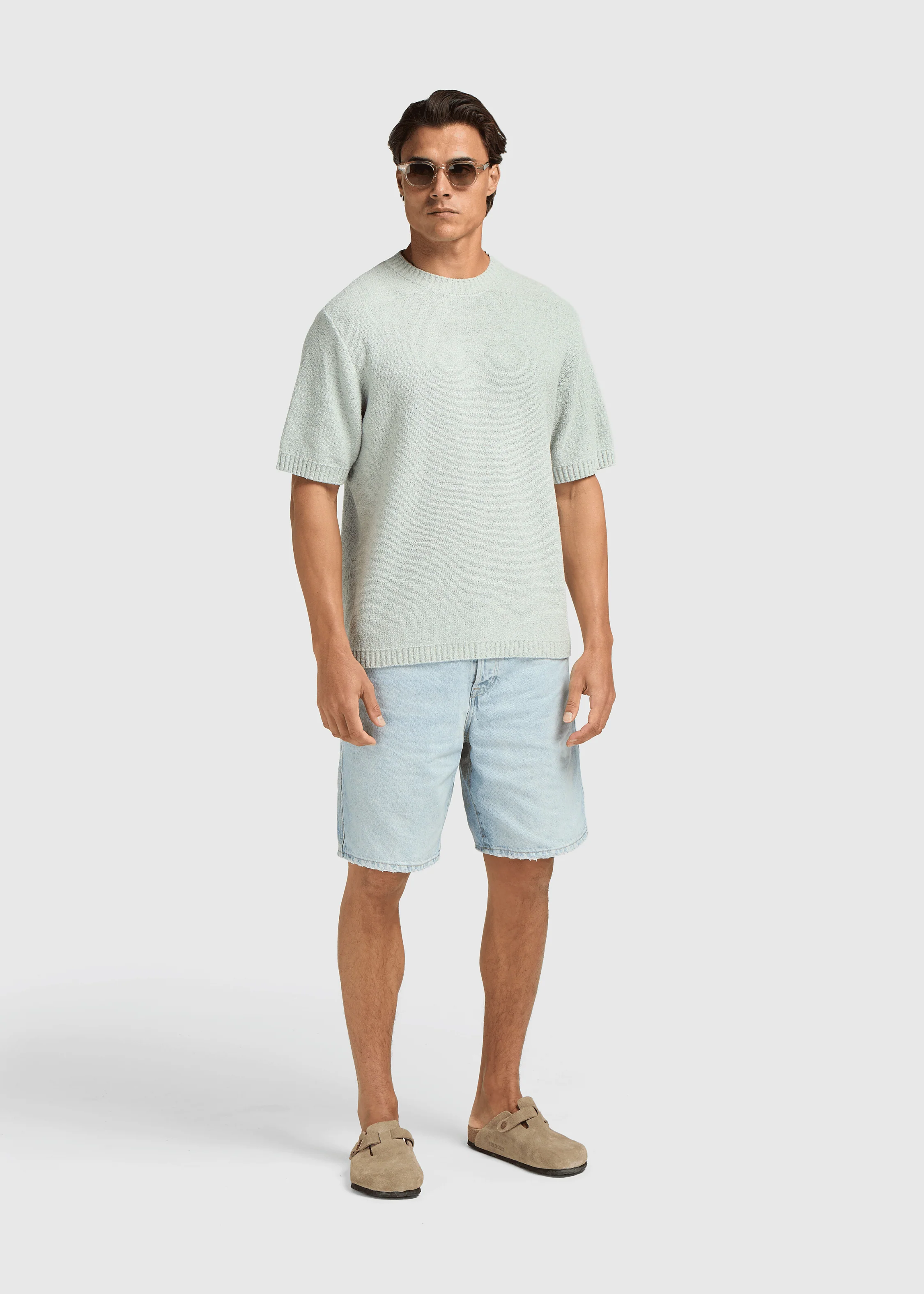 Loop Knit Tee - Light Green - Image 6
