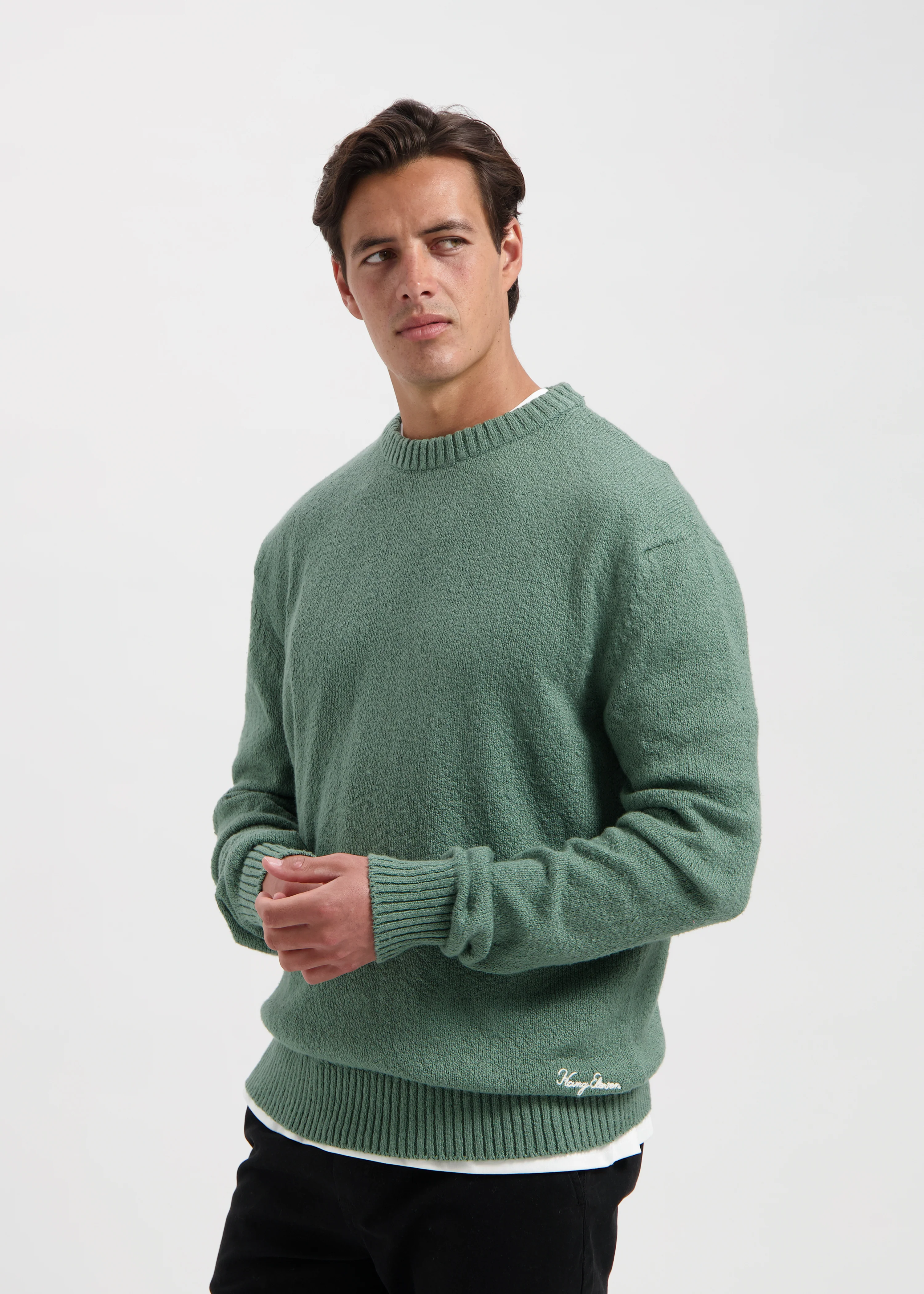 Premium Knit Crewneck - Slate Green - Image 4