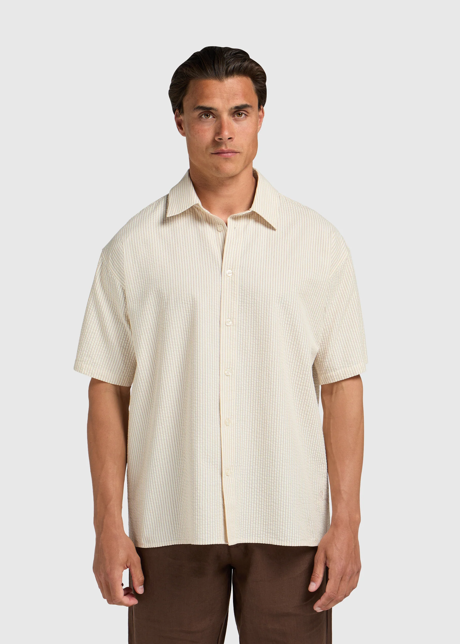 Seersucker Summer Shirt - Sand