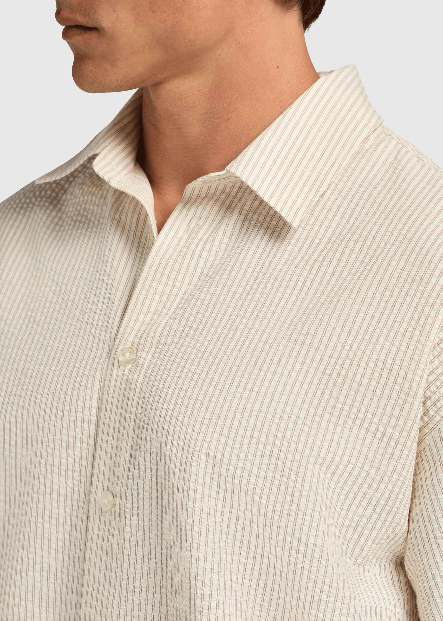 Seersucker Summer Shirt - Sand - Image 3