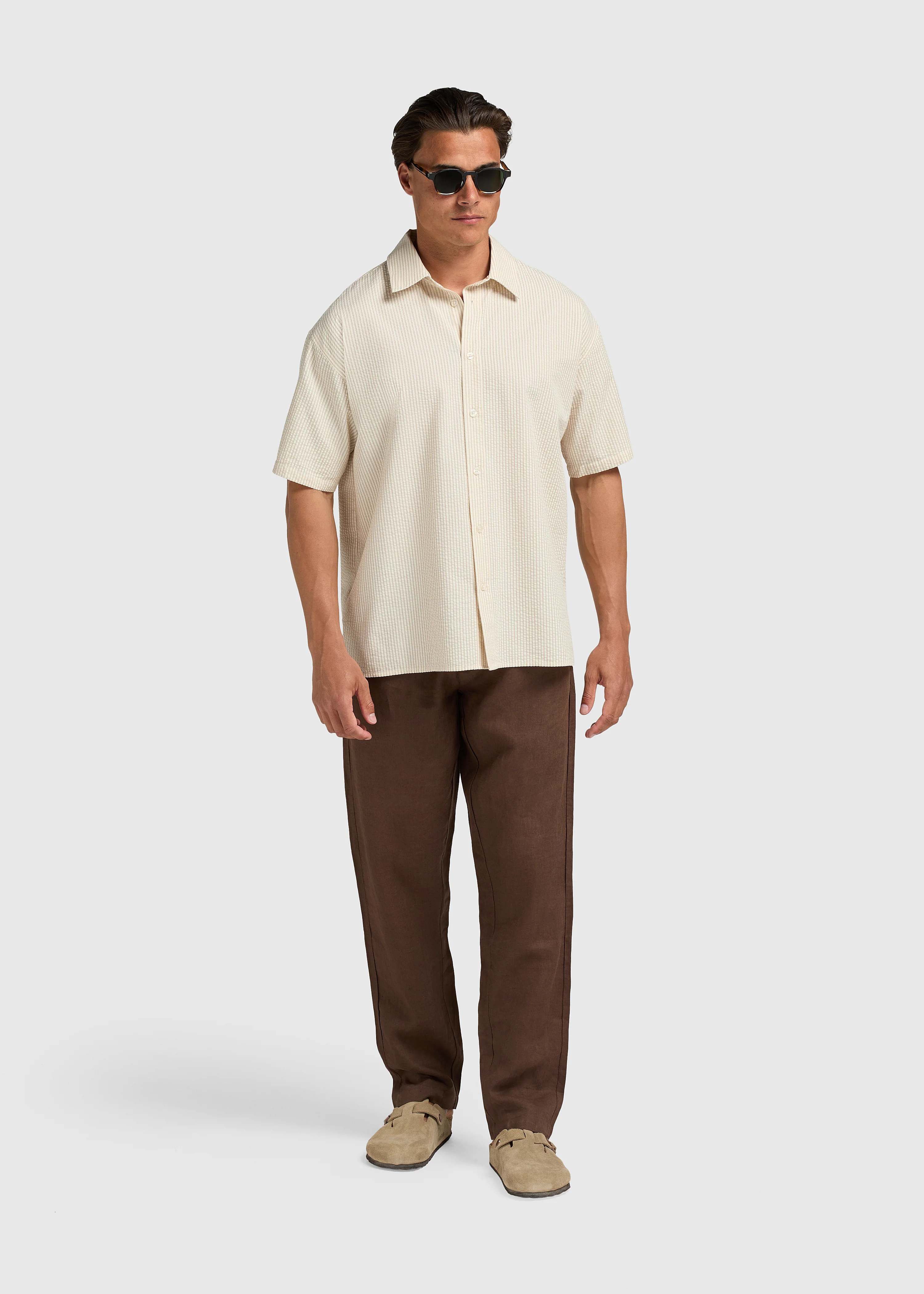 Seersucker Summer Shirt - Sand - Image 4