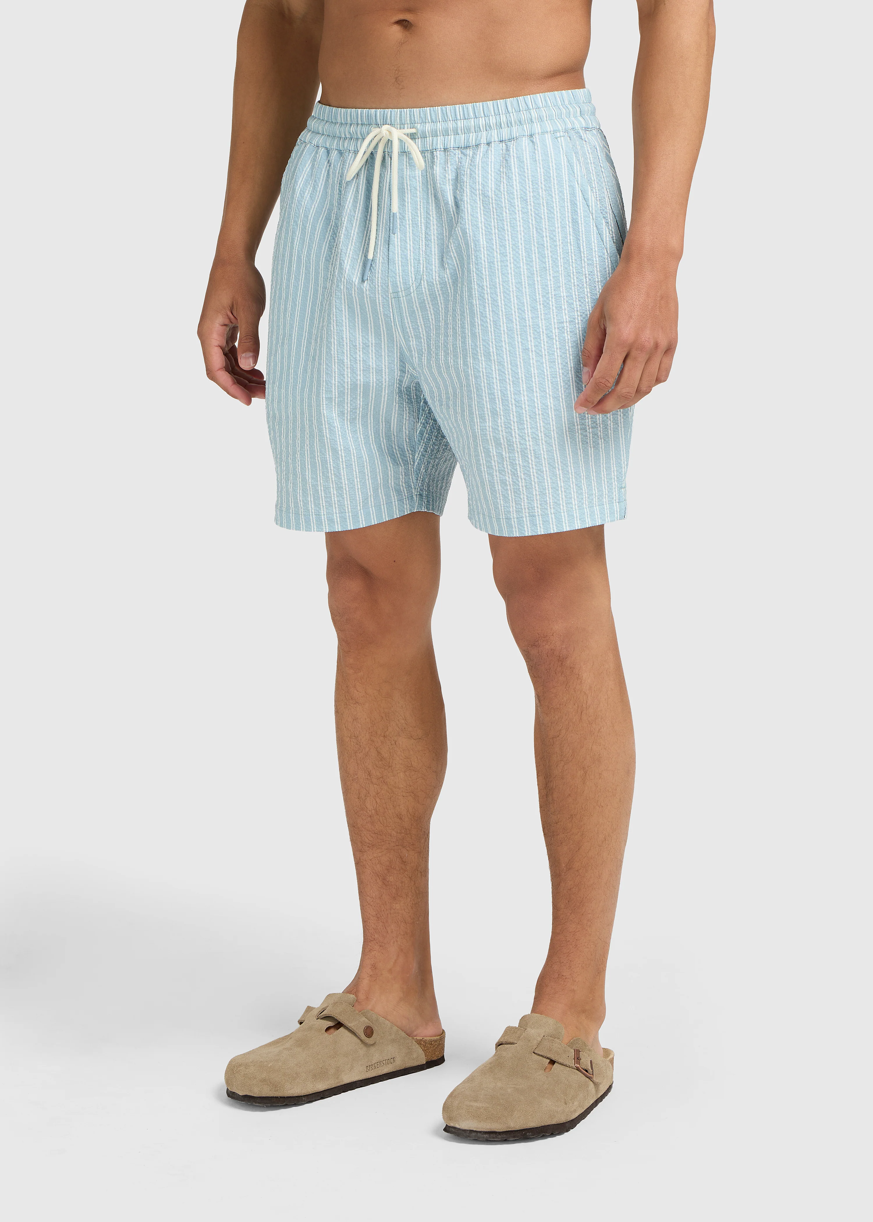 Seersucker Swim Short - Light Blue