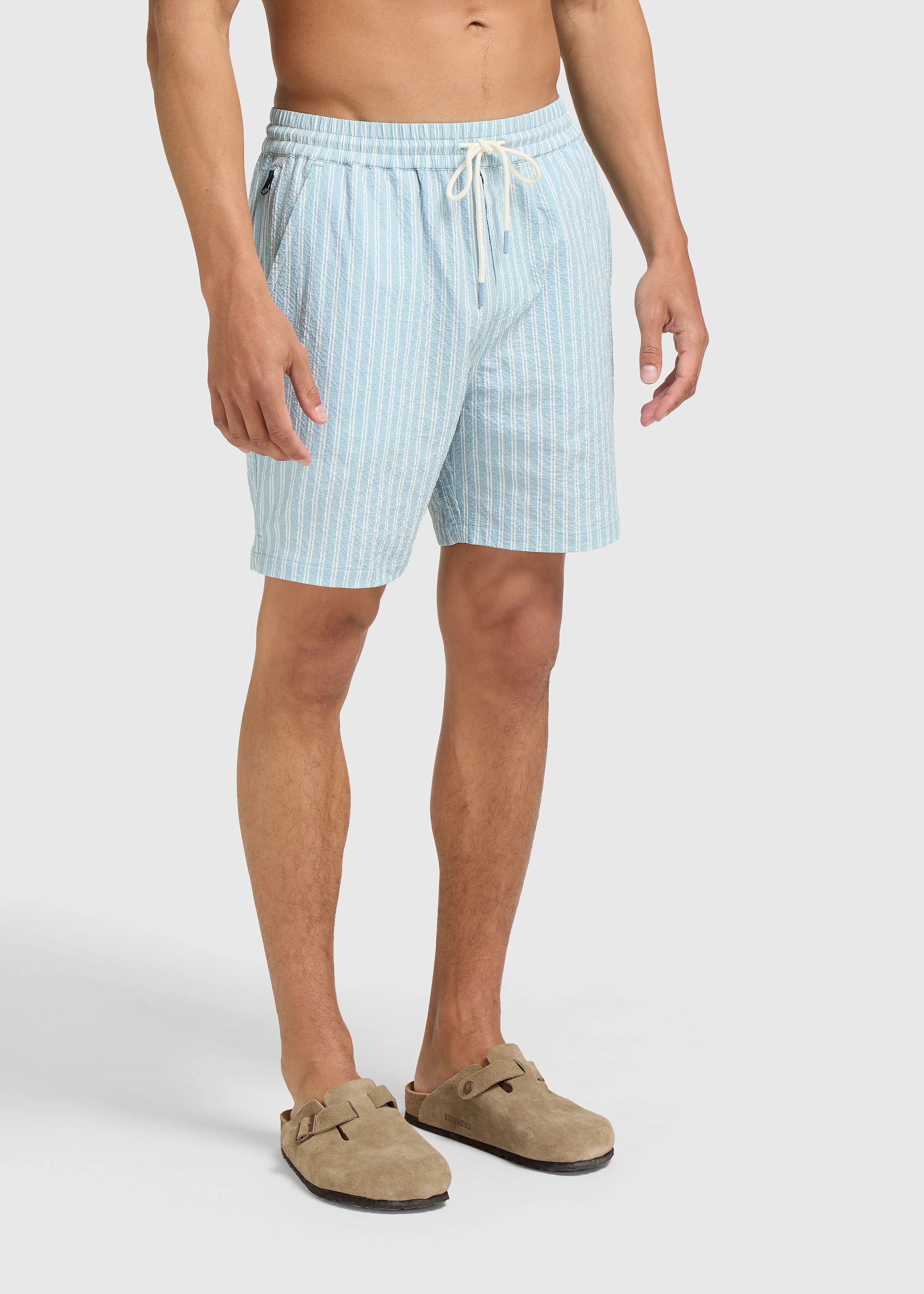 Seersucker Swim Short - Light Blue - Image 3