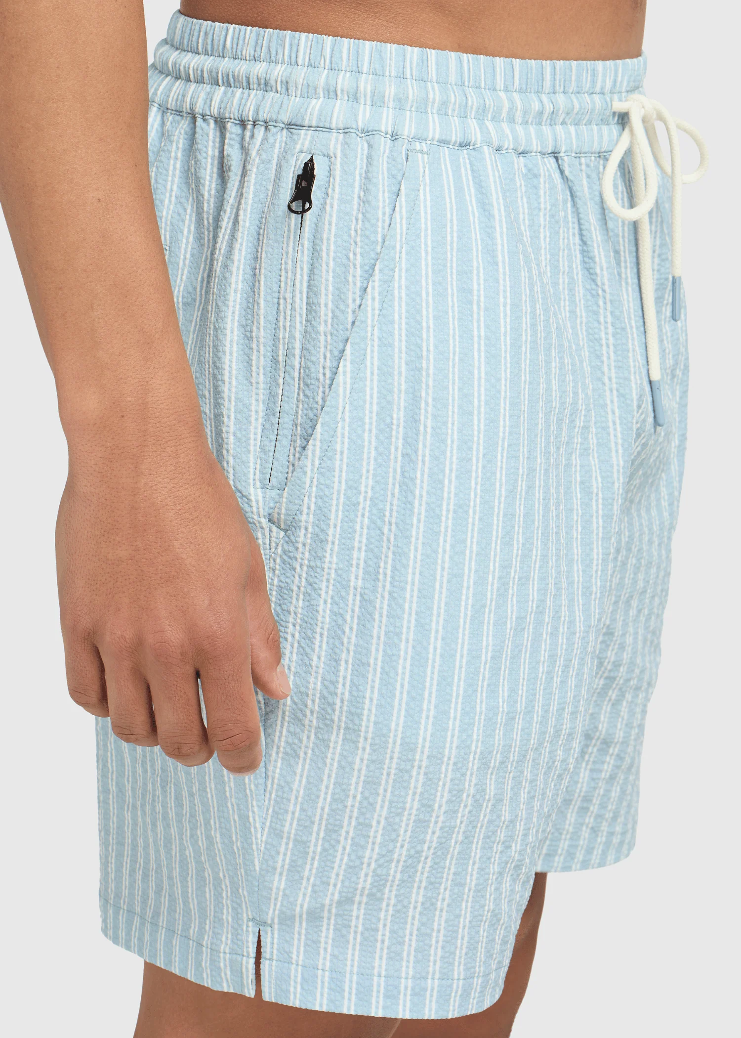 Seersucker Swim Short - Light Blue - Image 6