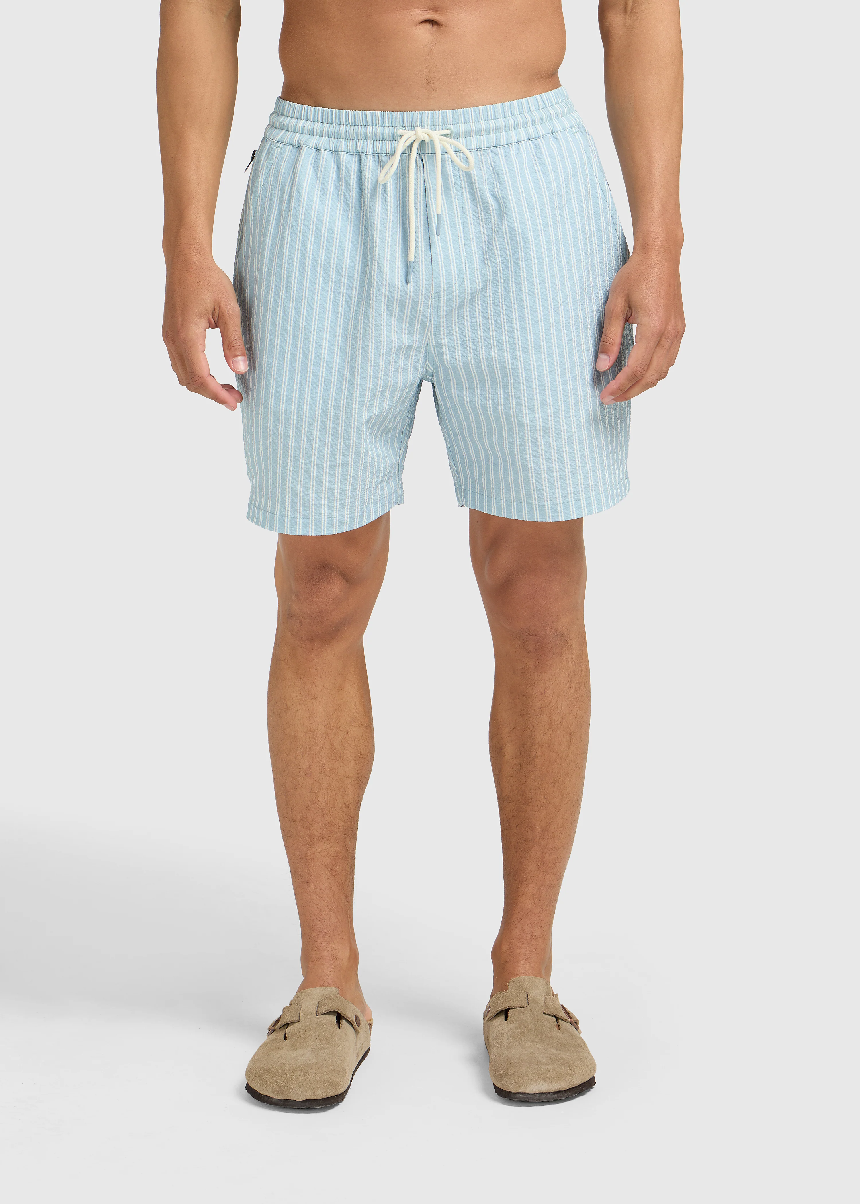 Seersucker Swim Short - Light Blue - Image 7