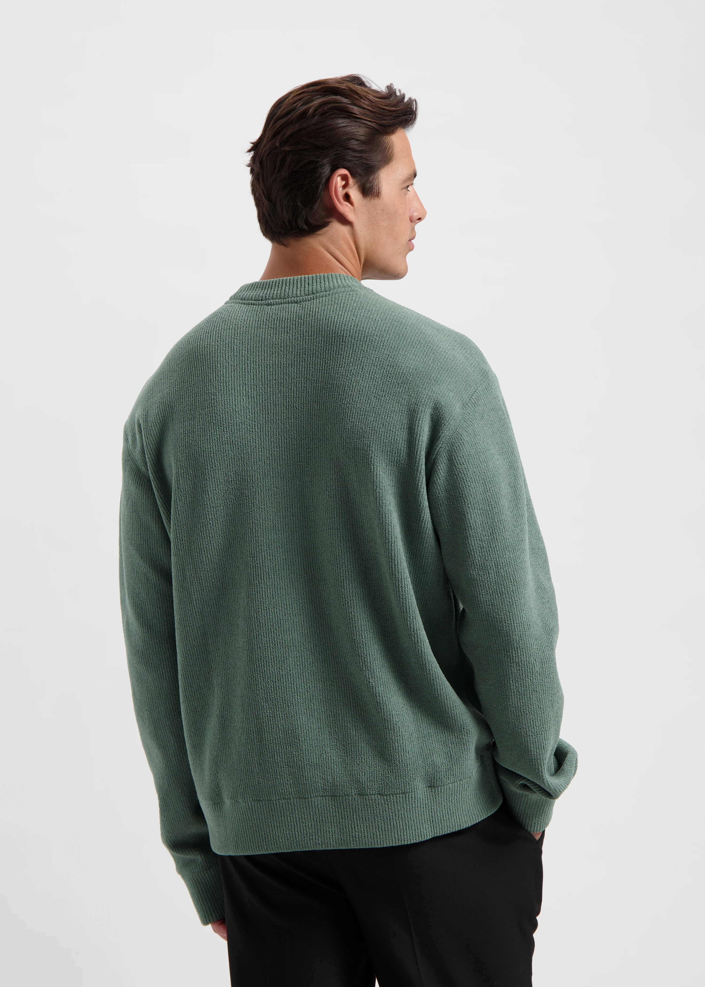 Structure Knit Crewneck - Slate Green - Image 2