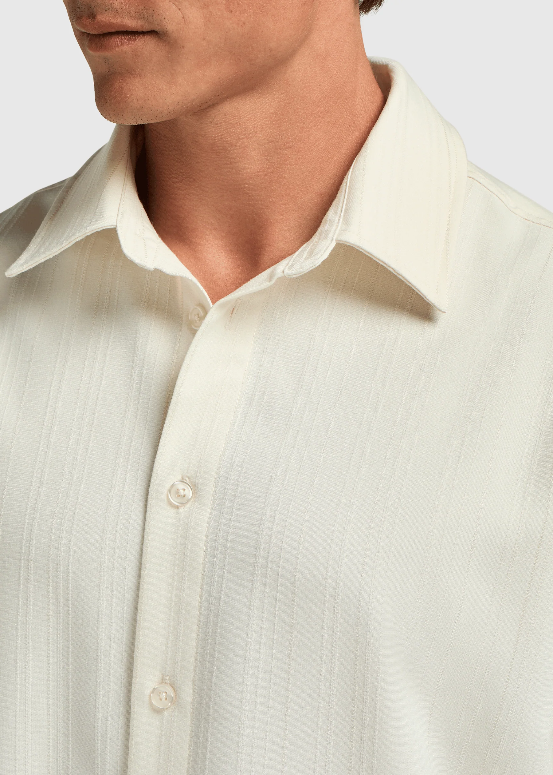 Jacquard Summer Shirt - Sand - Image 3