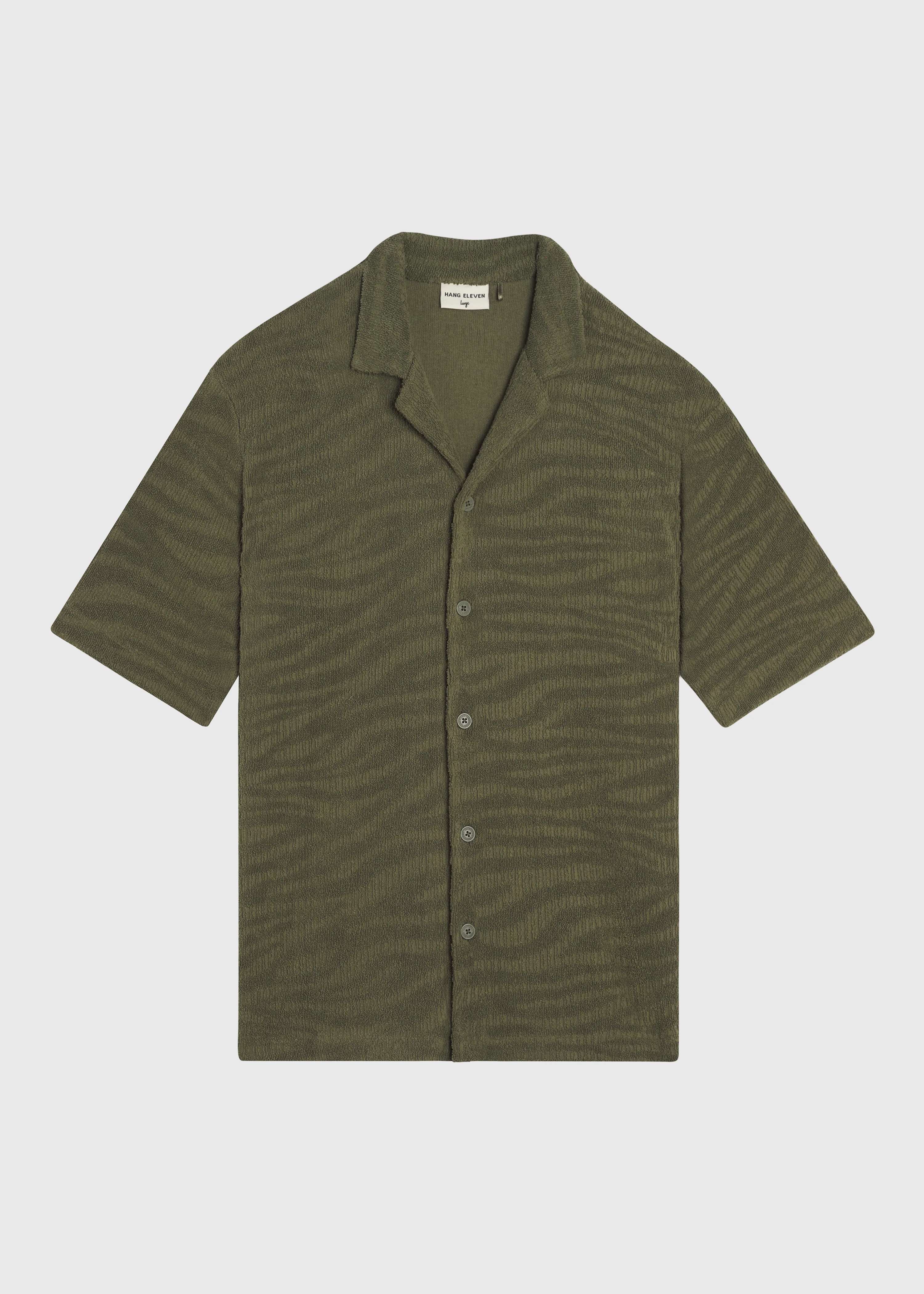 Terry Jacquard Shirt - Olive Green - Image 5