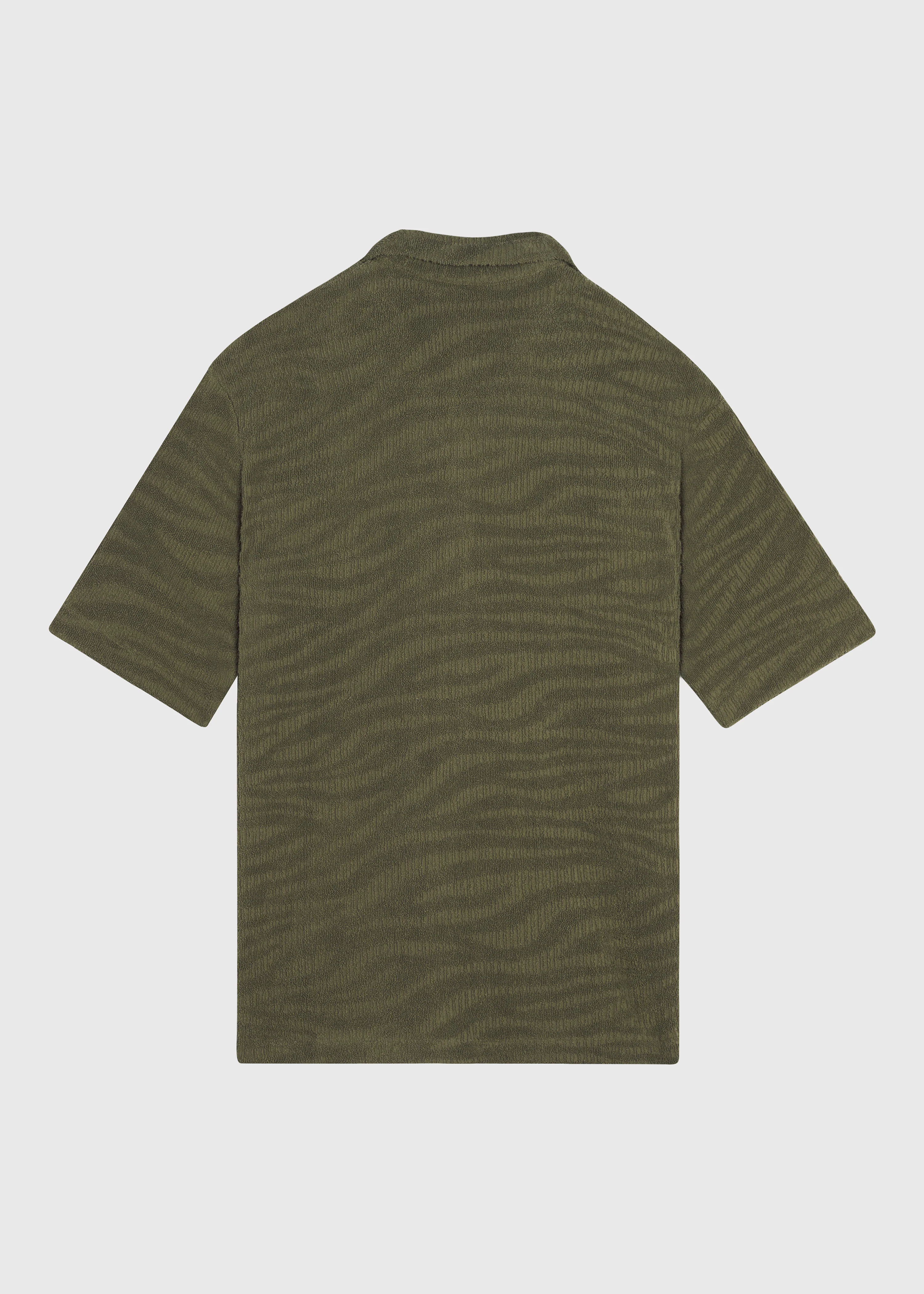 Terry Jacquard Shirt - Olive Green - Image 6