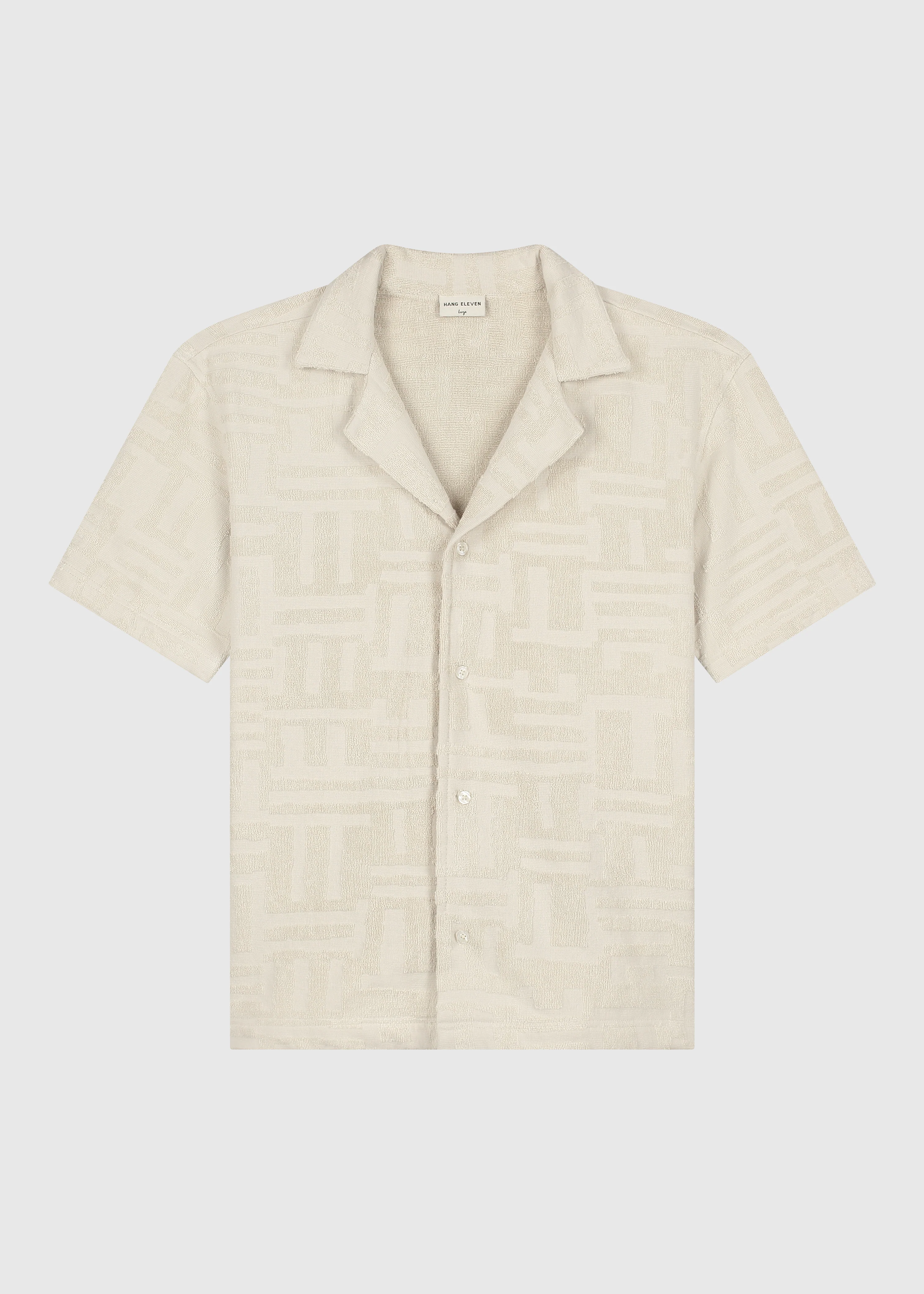 Toweling Jacquard Shirt - Sand - Image 3