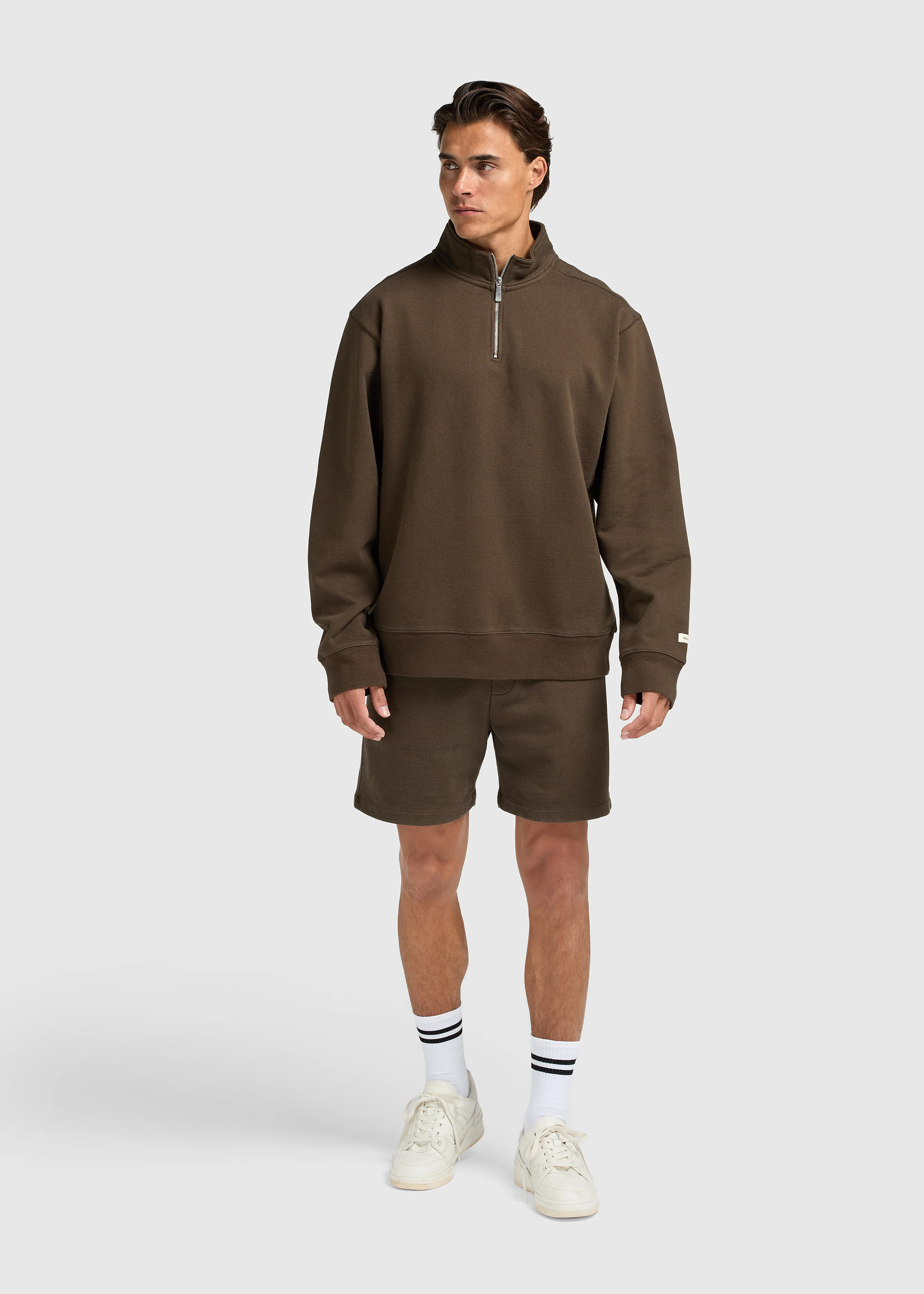 Vintage Washed Half Zip - Brown - Image 5
