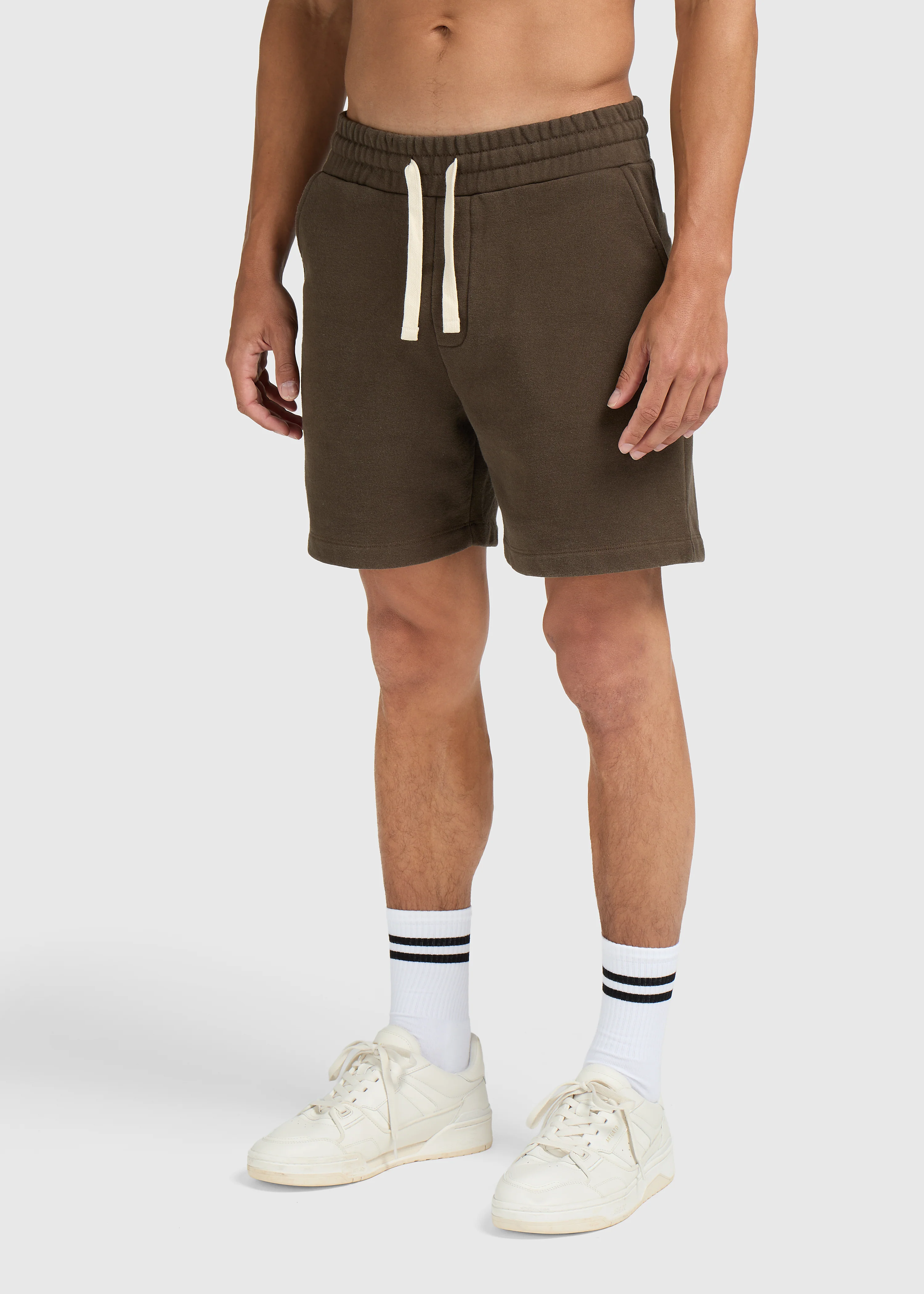 Vintage Washed Sweat Short - Brown - Image 3