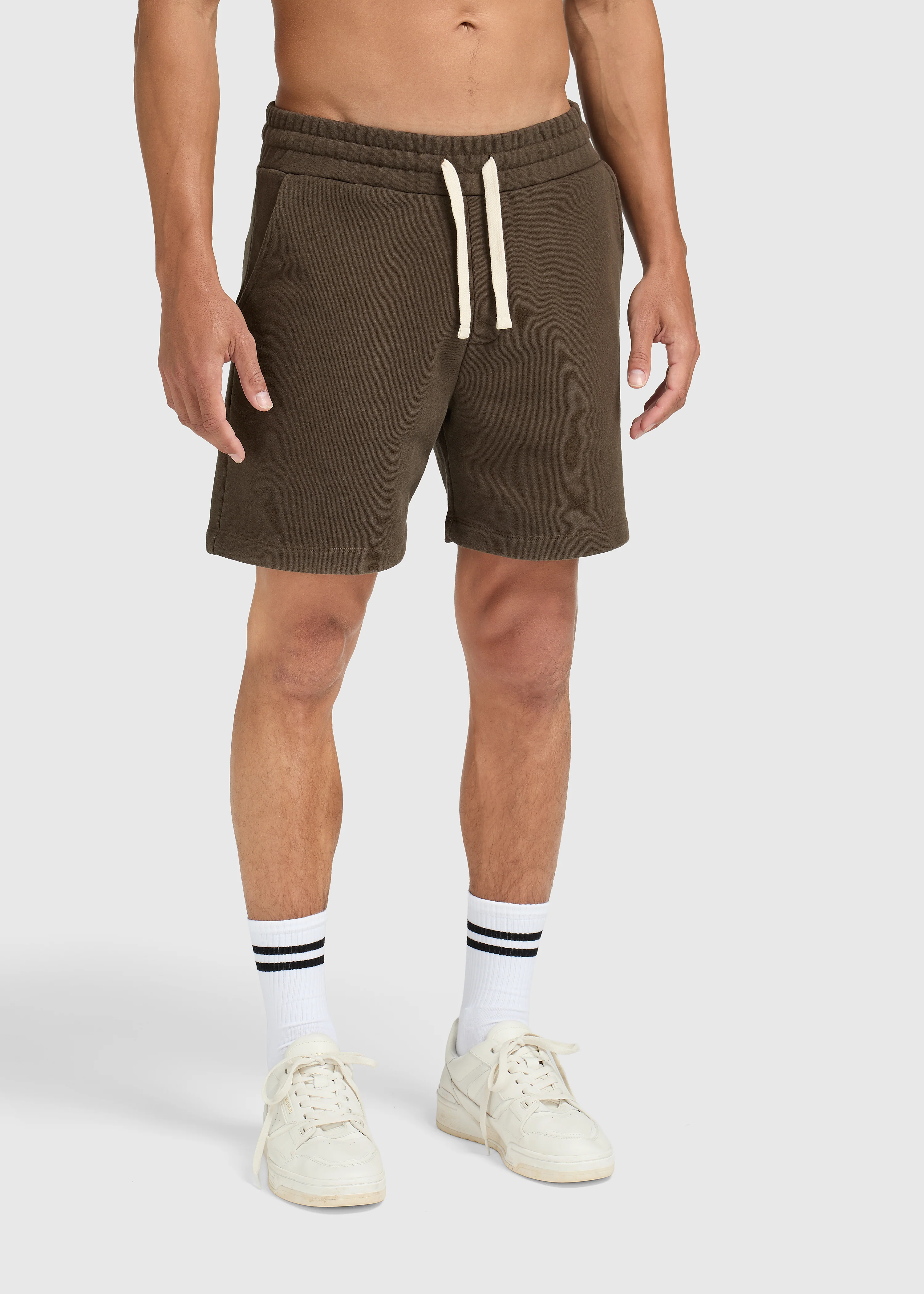 Vintage Washed Sweat Short - Brown - Image 4