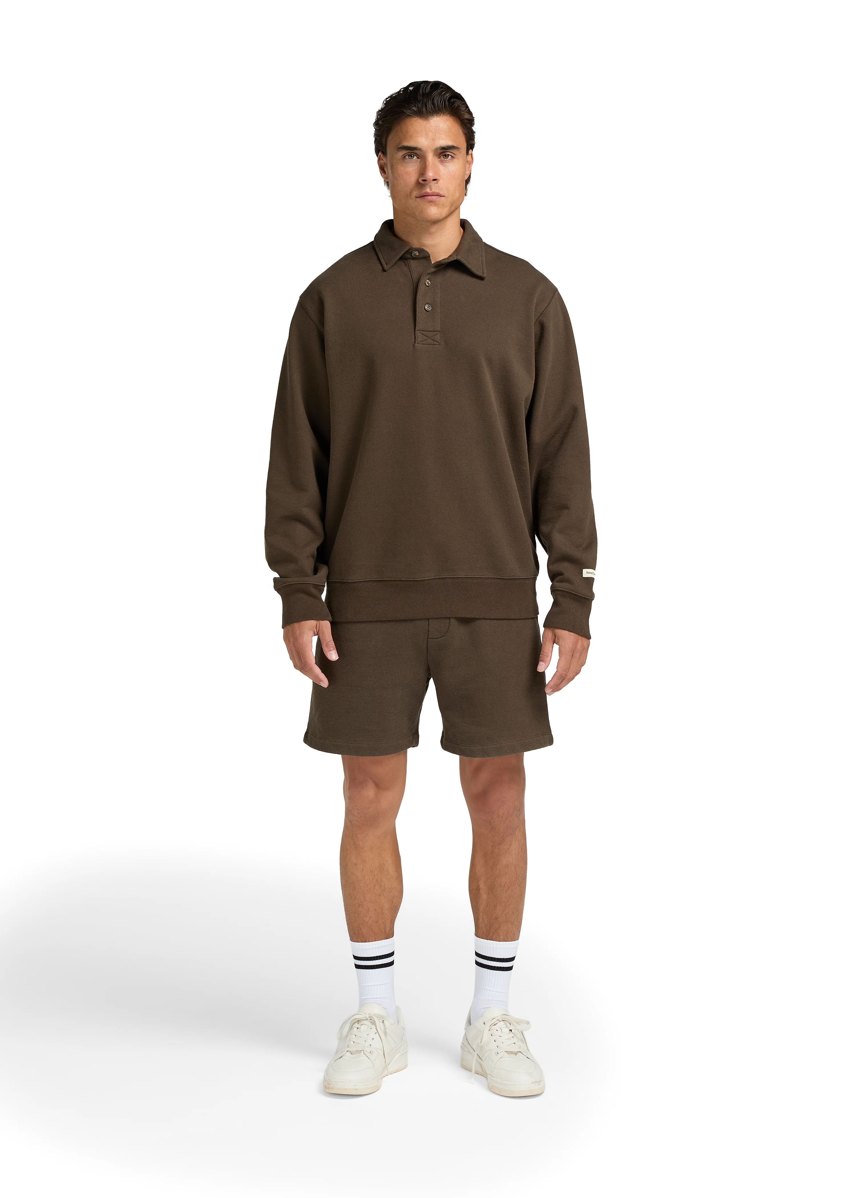 Vintage Washed Sweat Short - Brown - Image 5