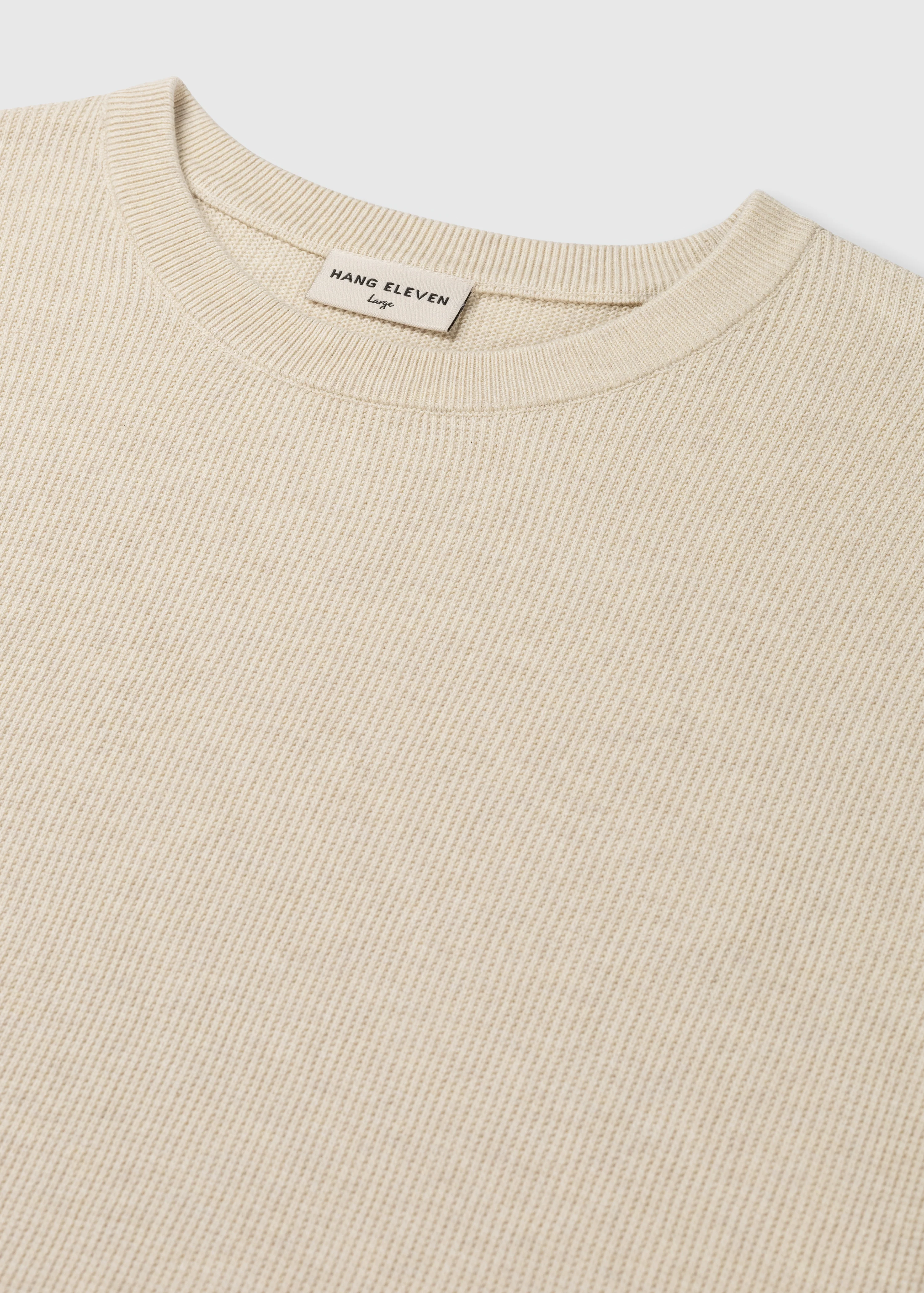 Waffle Knitted Tee - Sand - Image 5