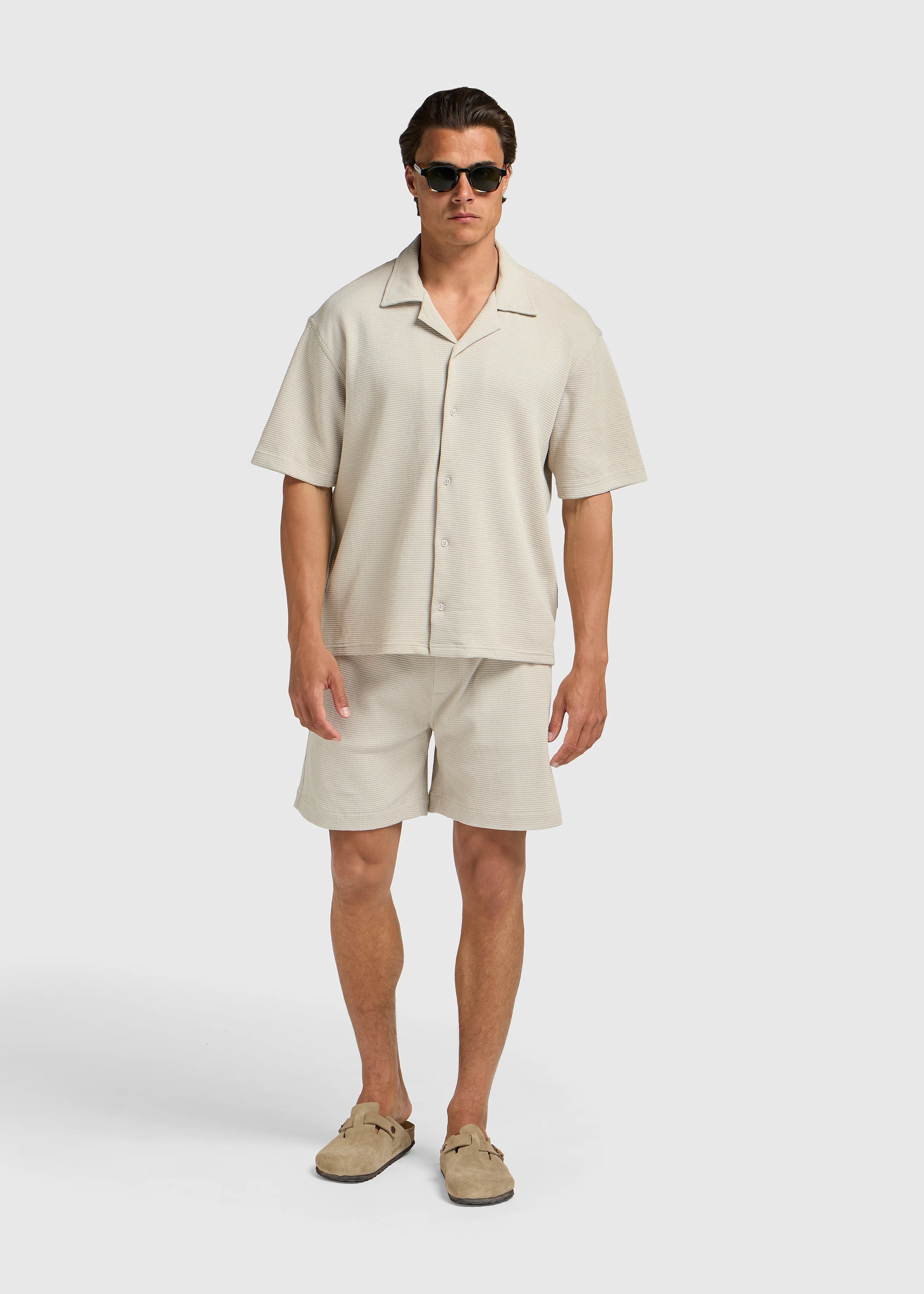 Relaxed Waffle Shirt - Sand - Image 4