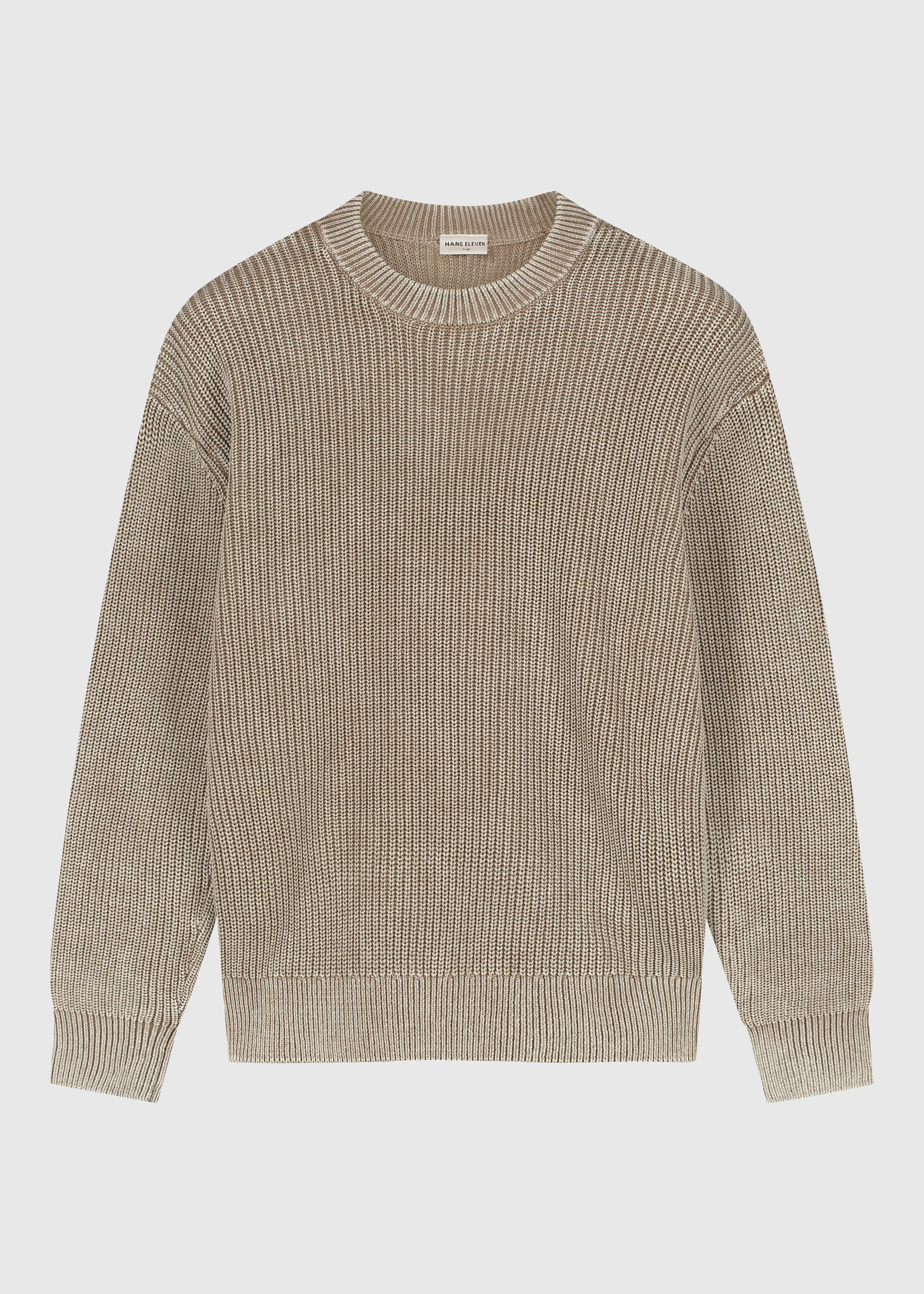 Washed Knit Crewneck - Dark Sand - Image 3