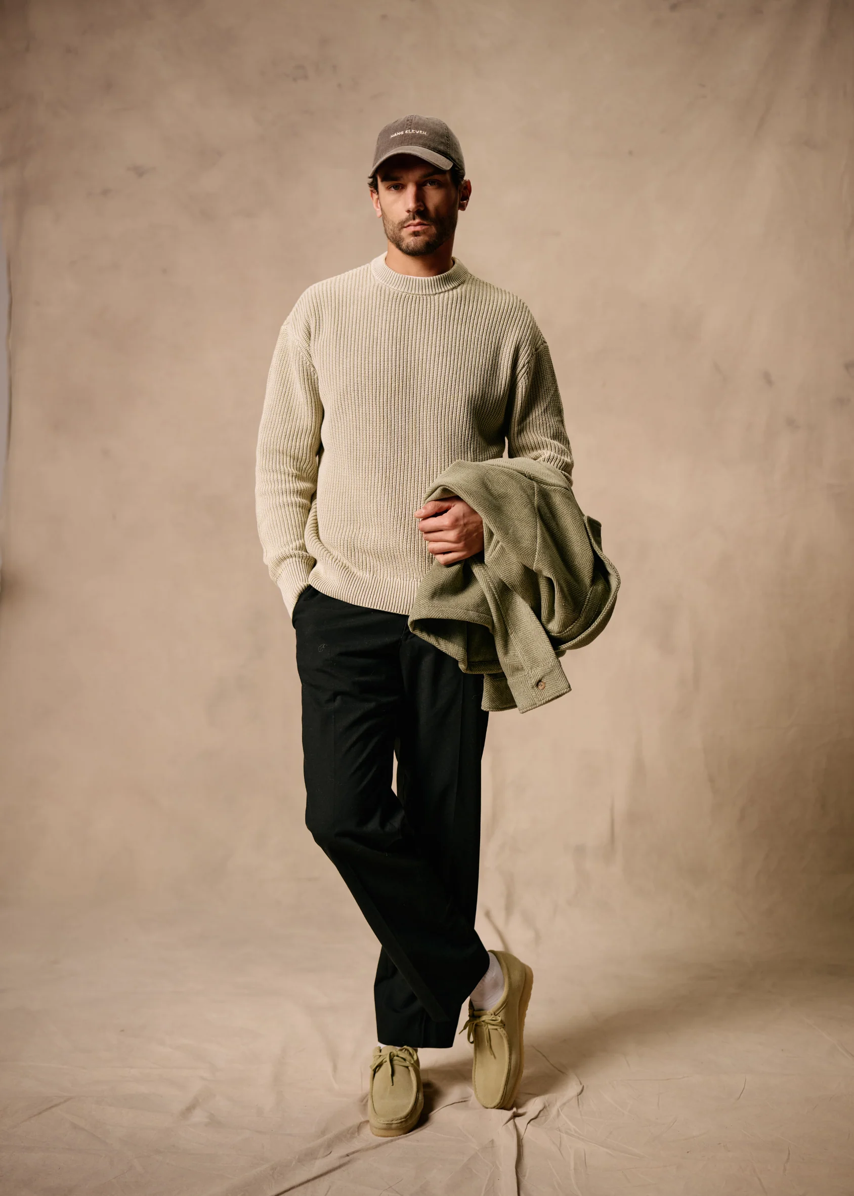 Washed Knit Crewneck - Slate Green - Image 4