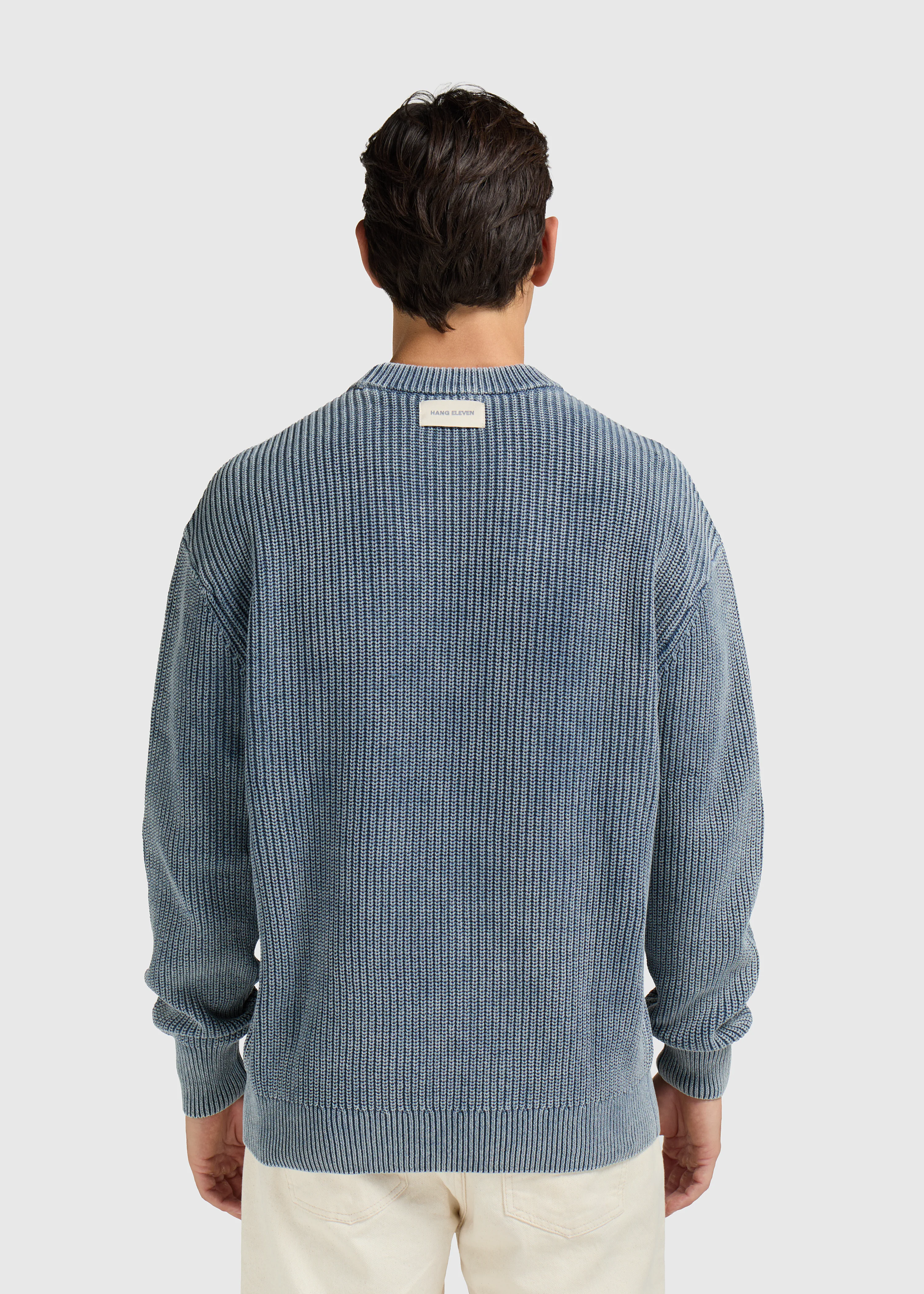 Washed Knit Crewneck - Stone Grey - Image 2